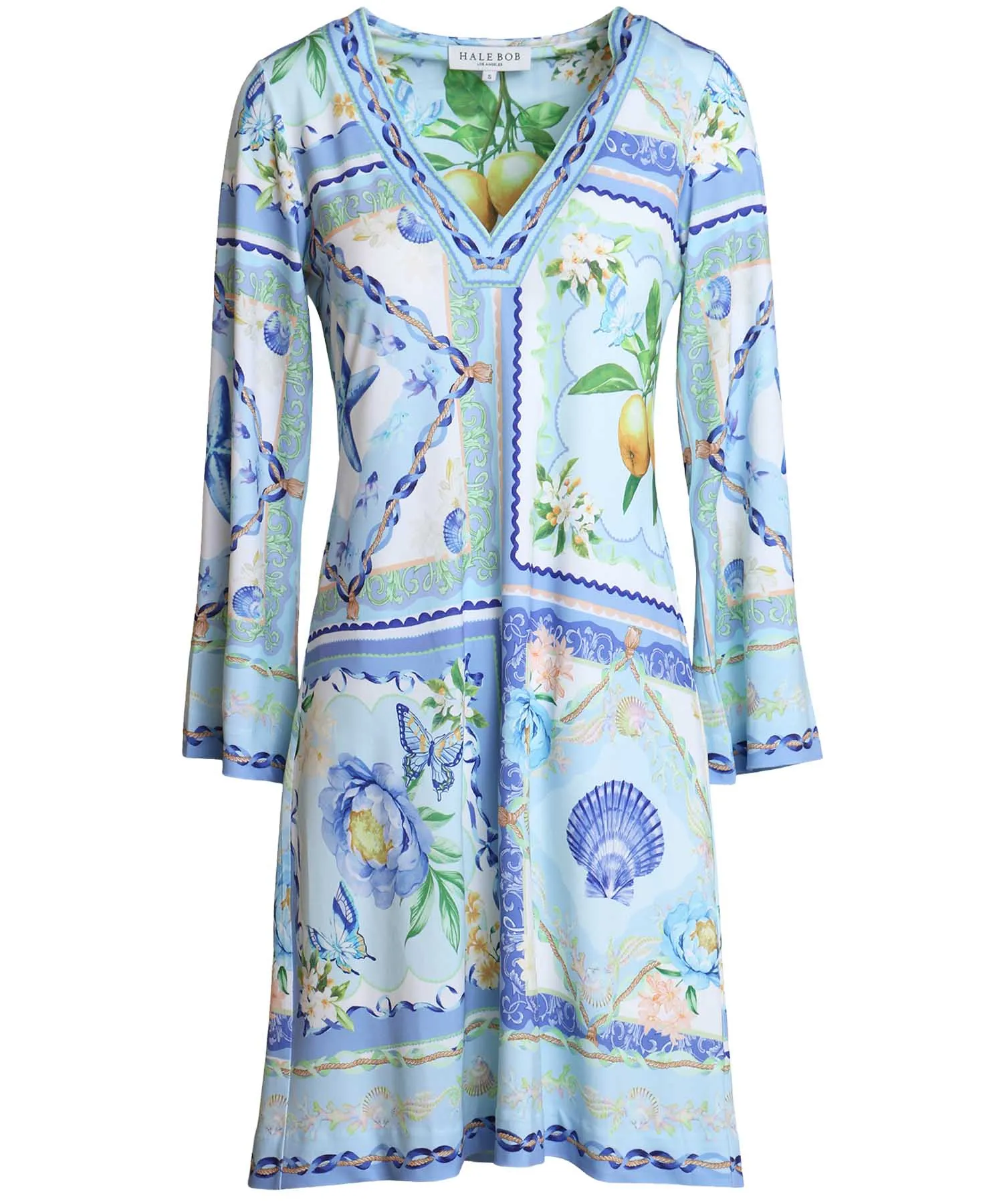 Hale Bob Kleid aus Jersey mit Print in blau – Damenkleid aus Los Angeles