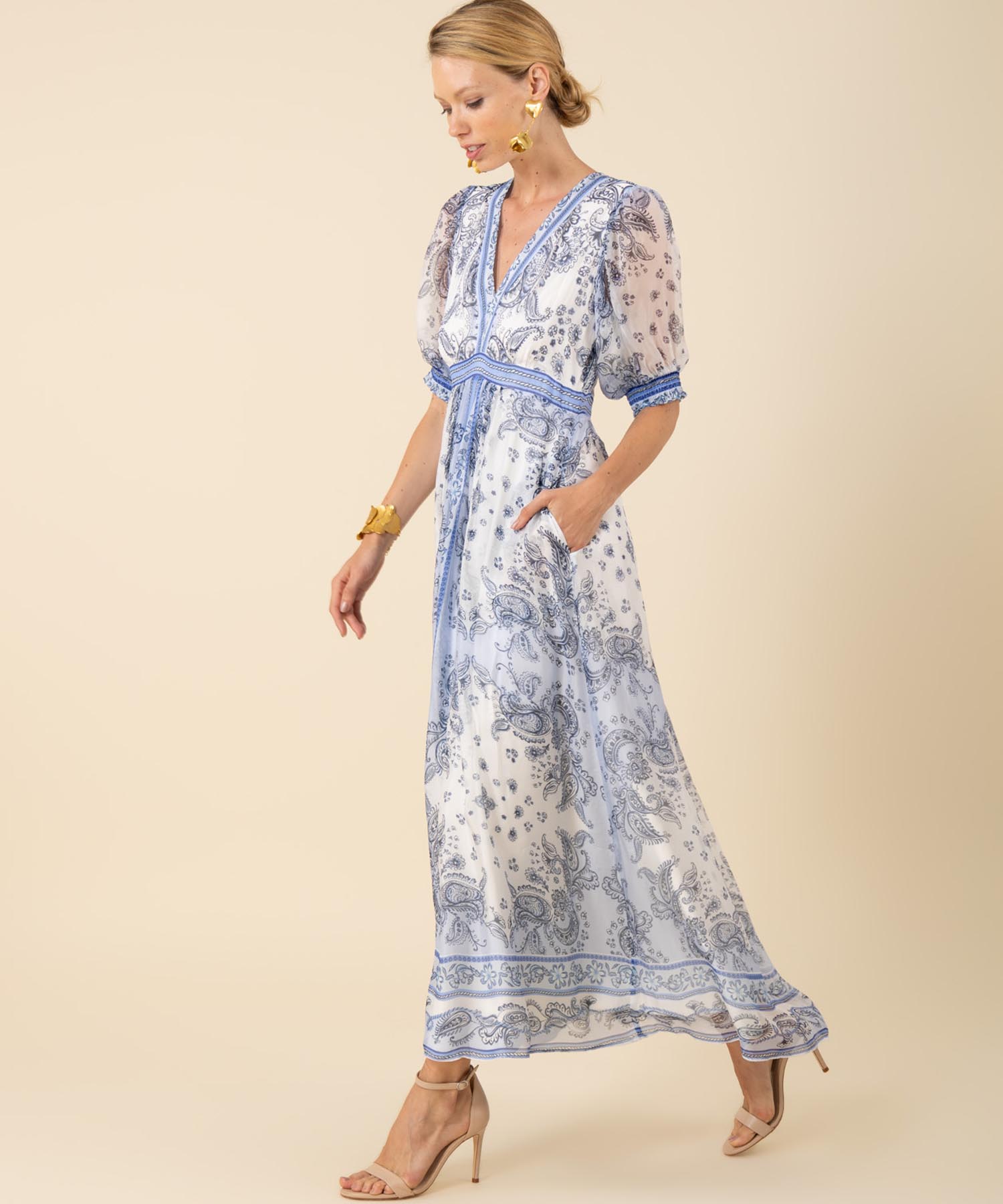 Hale Bob Chiffonkleid Lilian in Maxilänge