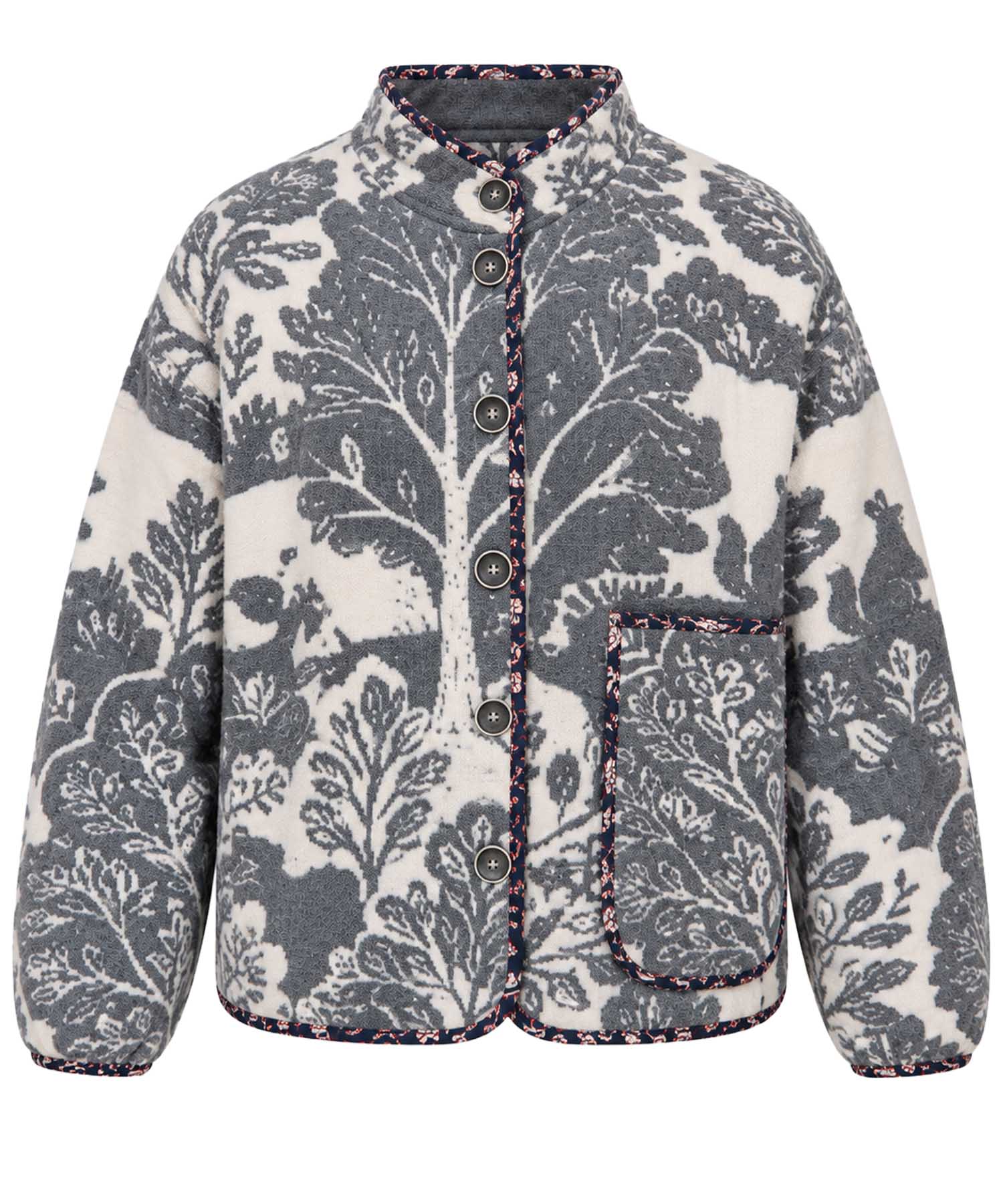 Aldo Martins Jacquard-Jacke Floral in Grau & Natur | Modehaus Wörmann