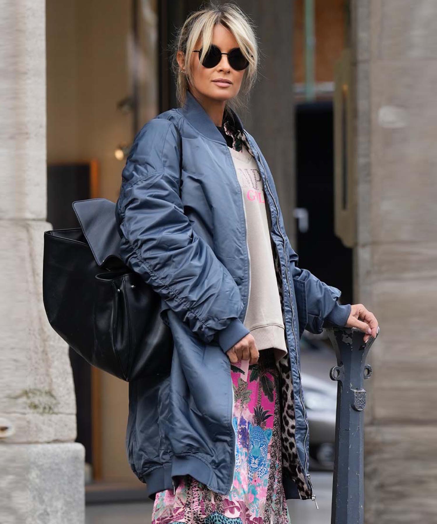 Miss Goodlife wattierte lange Bomberjacke