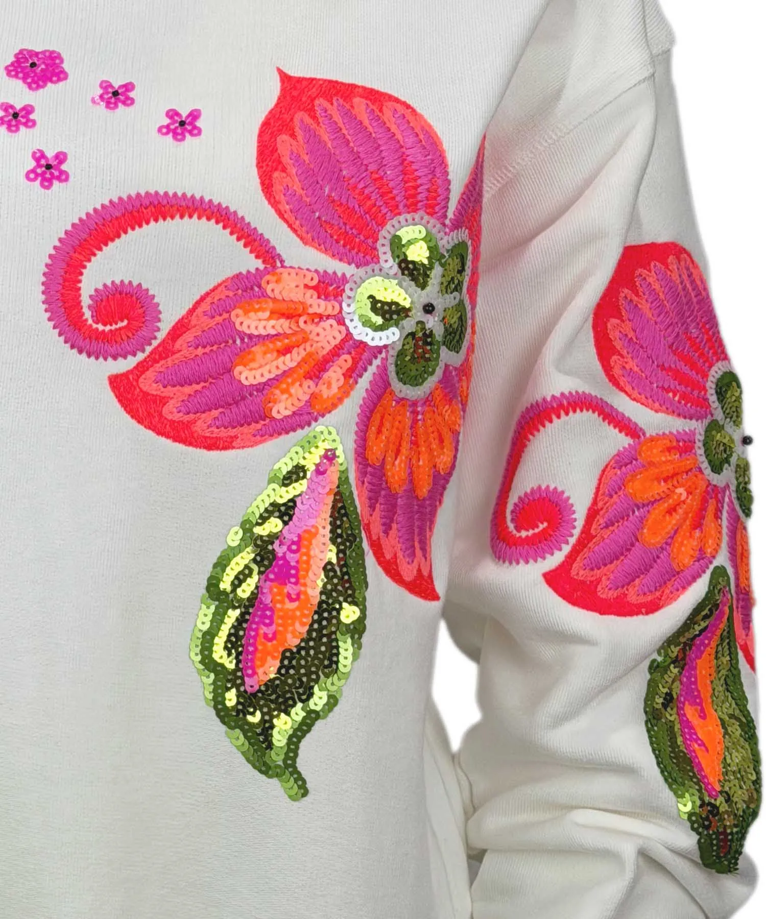 Grace cooles Sweatshirt mit Blumenstickerei und Pailletten