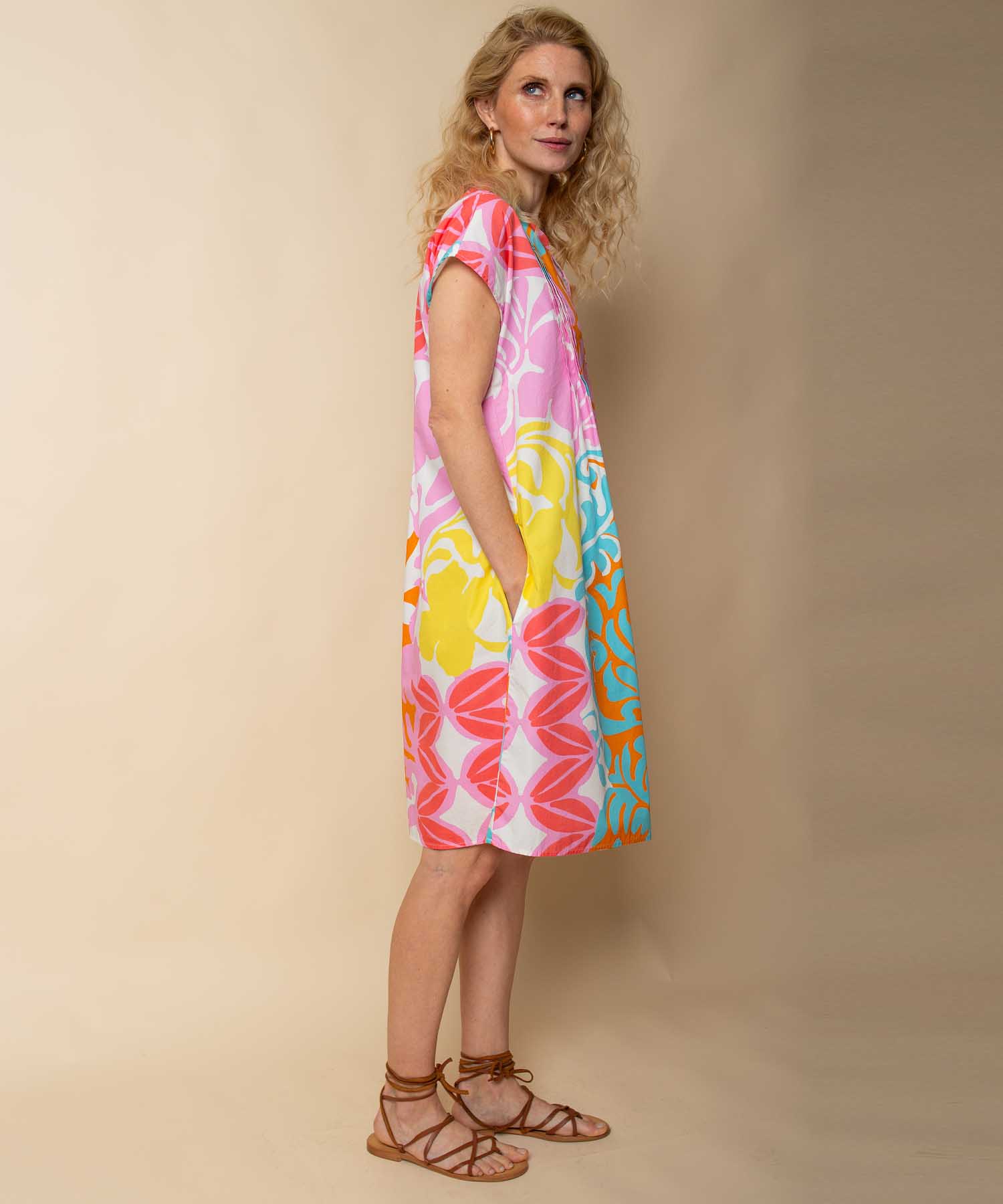 Emily van den Bergh Kleid aus reiner Baumwolle im Retro Print | Modehaus Wörmann