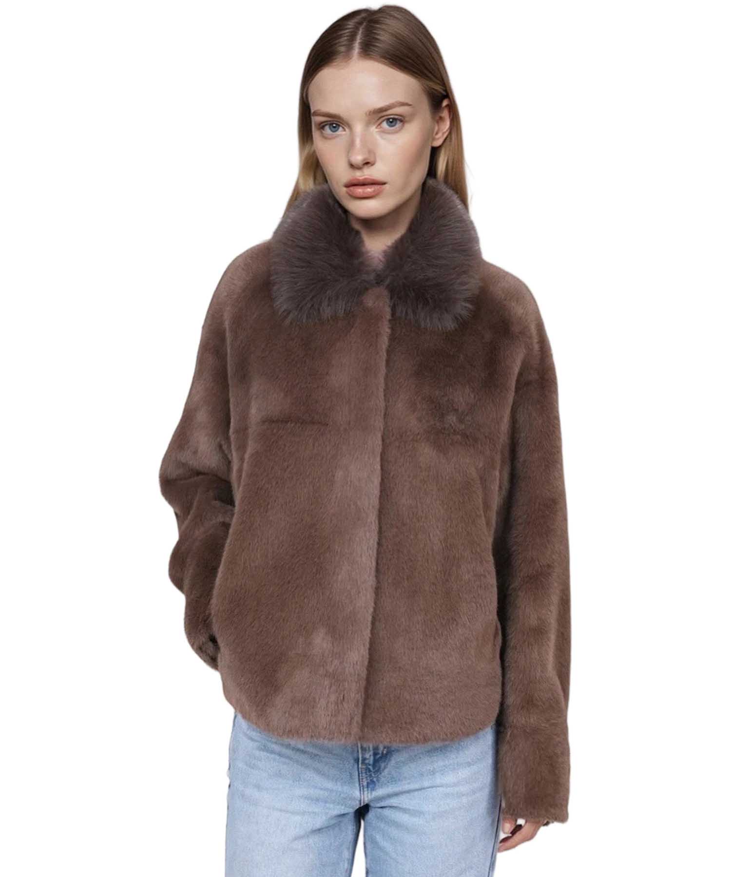Blonde No. 8 Wendejacke TARA aus Webpelz in Braun | Modehaus Wörmann