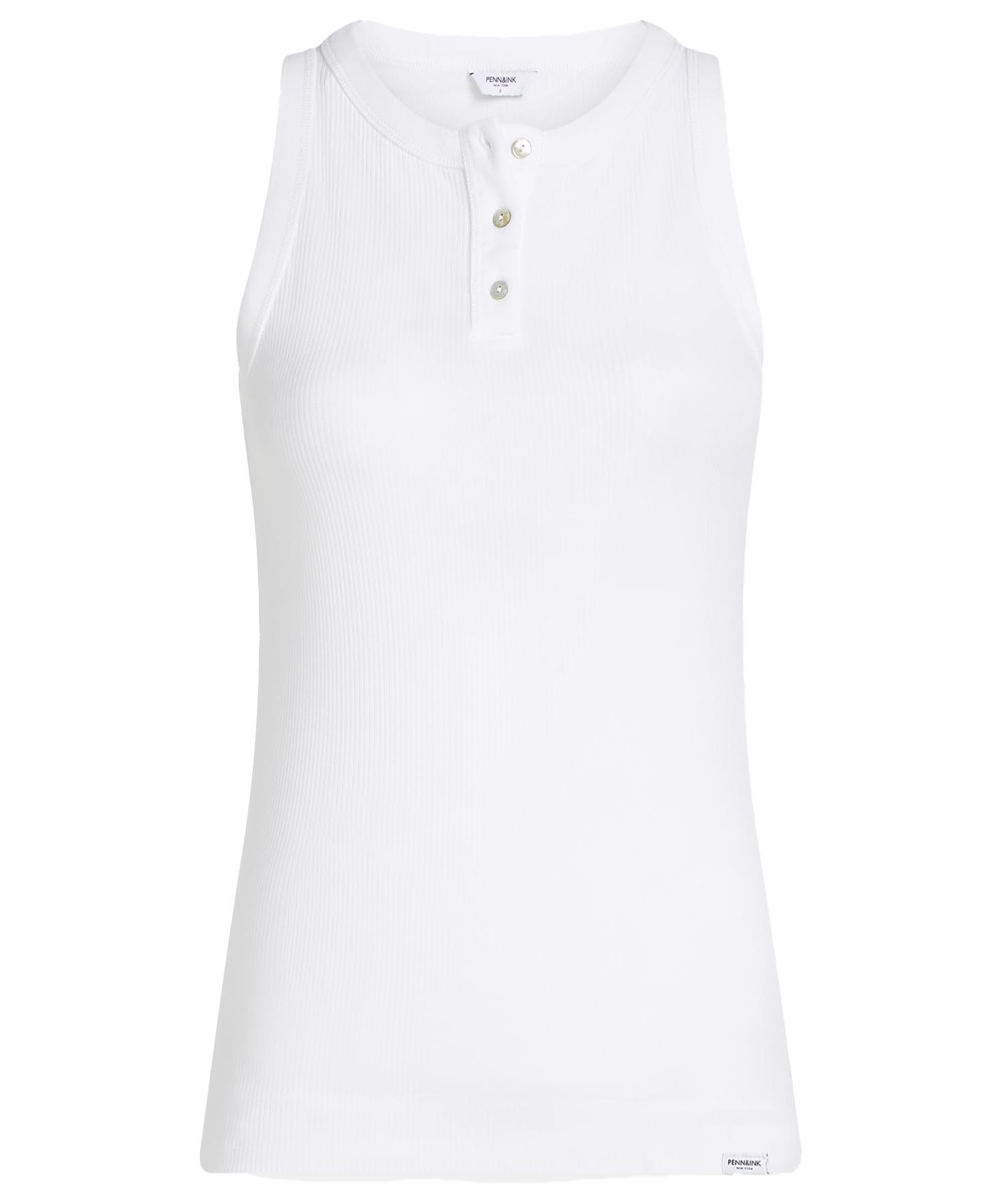 Penn & Ink Top  – Rippjersey Damen Top mit Knopfleiste