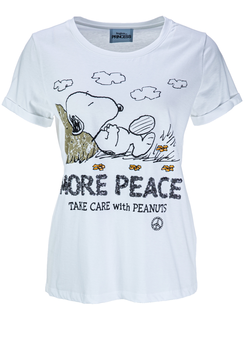 Princess goes Hollywood Shirt Snoopy More Peace in weiss