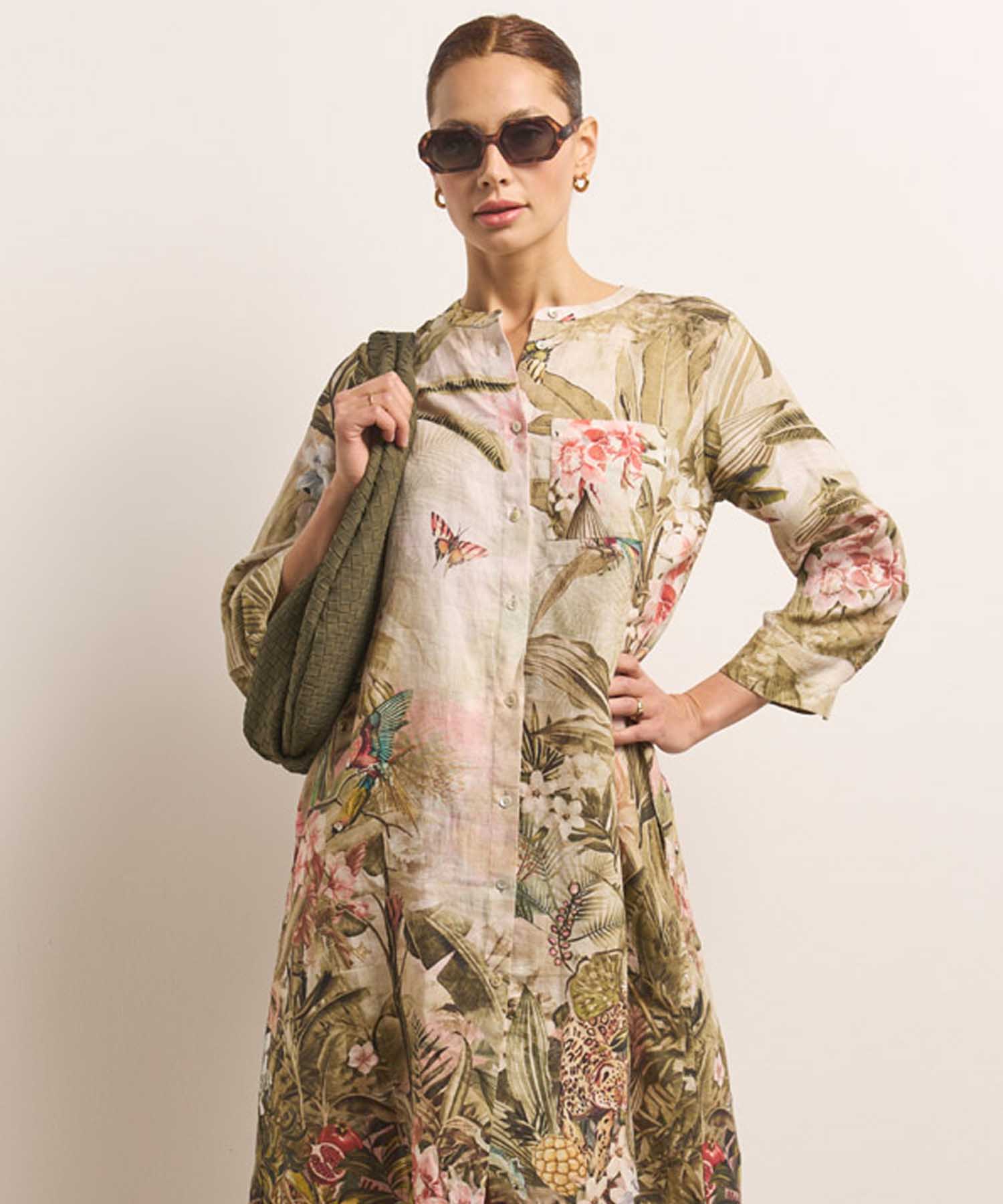 Princess goes Hollywood Leinenkleid | Jungle-Leo-Print Damenkleid