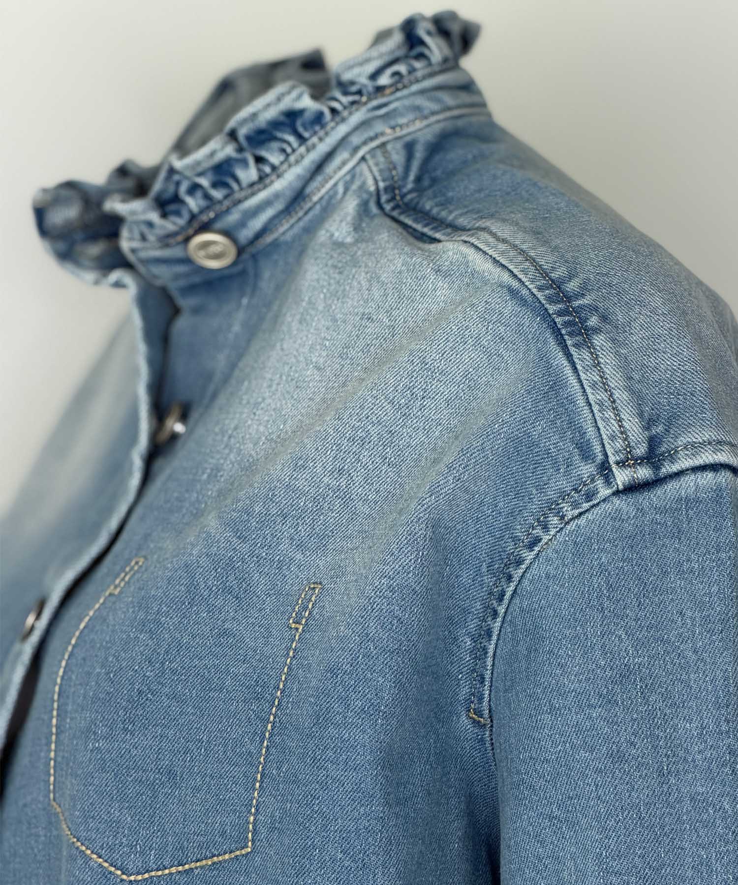 Narli Collection coole Jeansbluse - Overshirt in Blau | Modehaus Wörmann