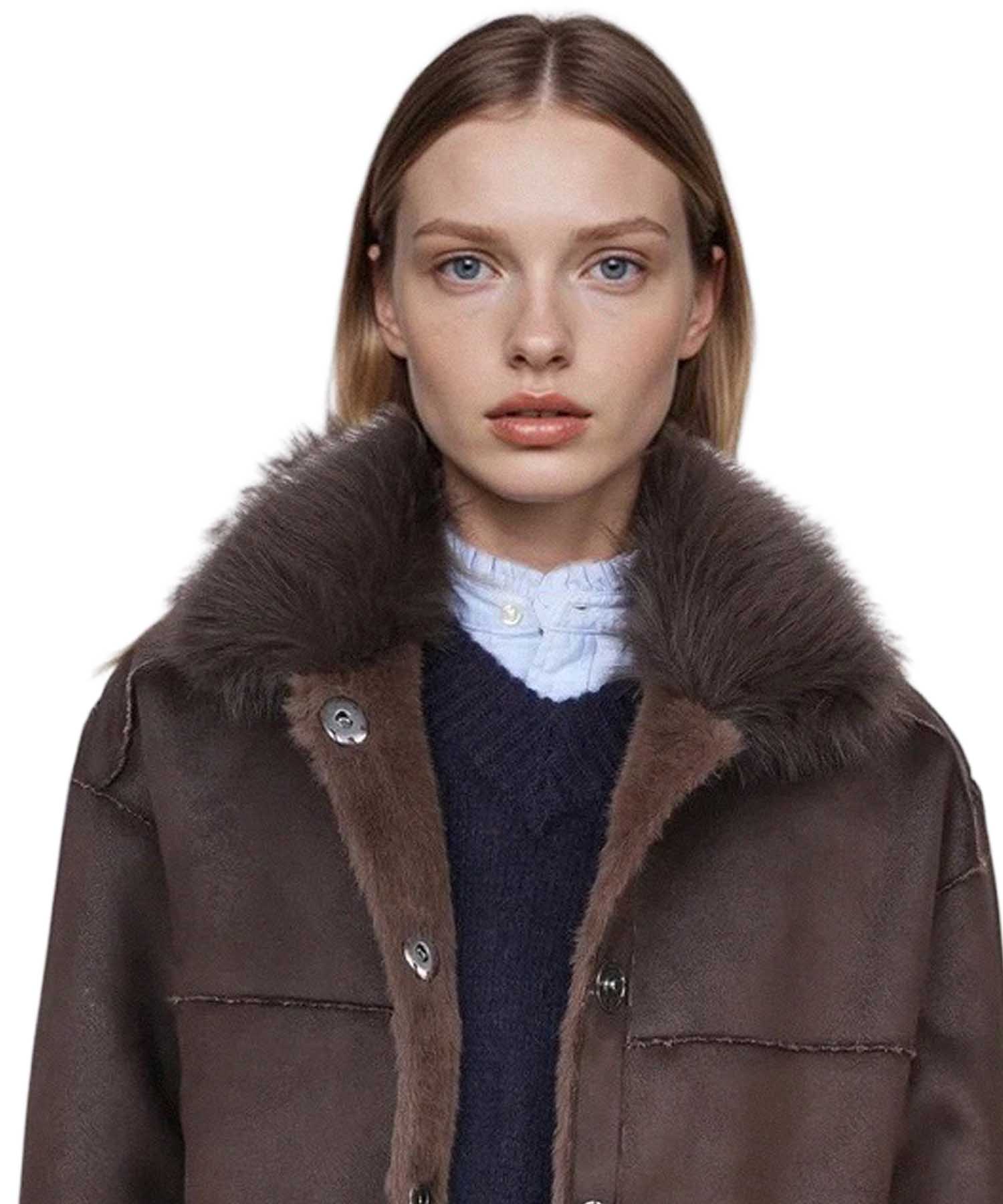 Blonde No. 8 Wendejacke TARA aus Webpelz in Braun | Modehaus Wörmann