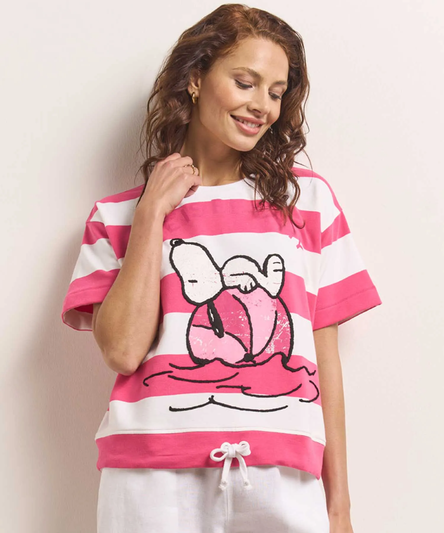 Princess goes Hollywood Snoopy Sweatshirt Pink Gestreift