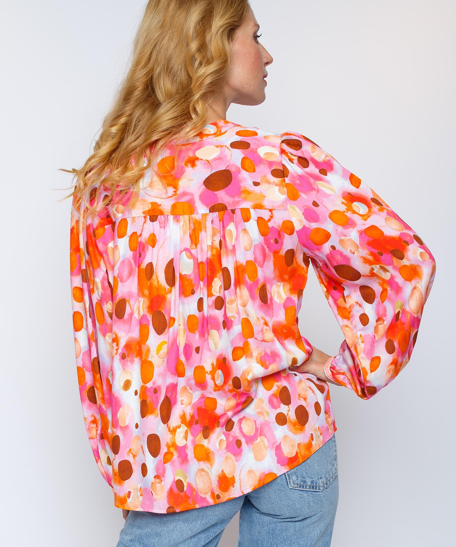 Emily van den Bergh Bluse pink red dots