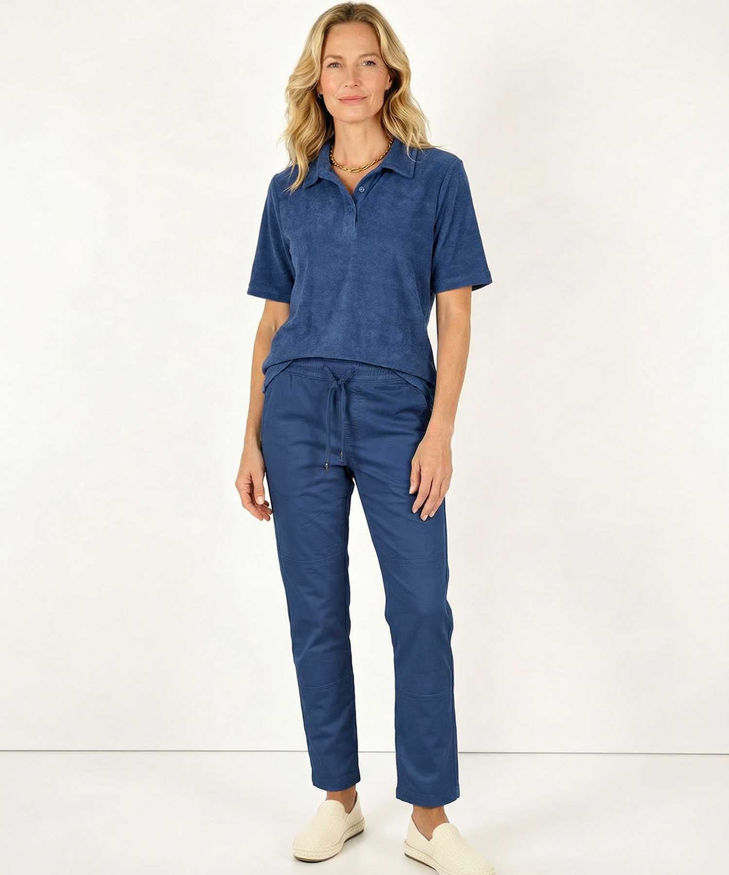 You Too Poloshirt Emma aus Frottier in Blau | Modehaus Wörmann