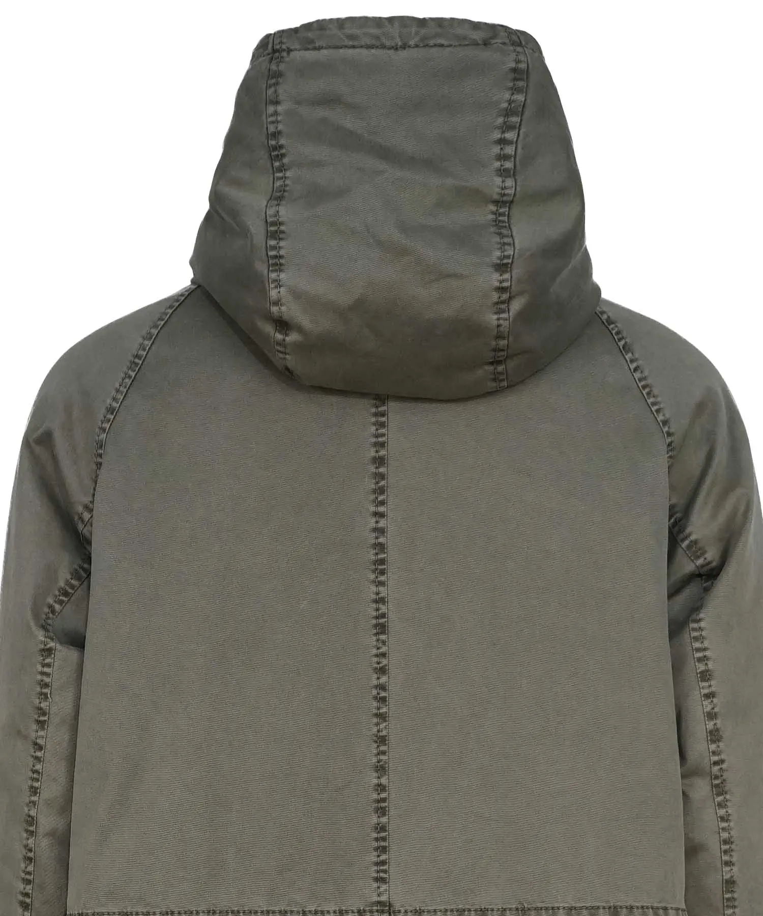 Blonde No. 8 Parka Emma in khaki mit Webpelzbesatz