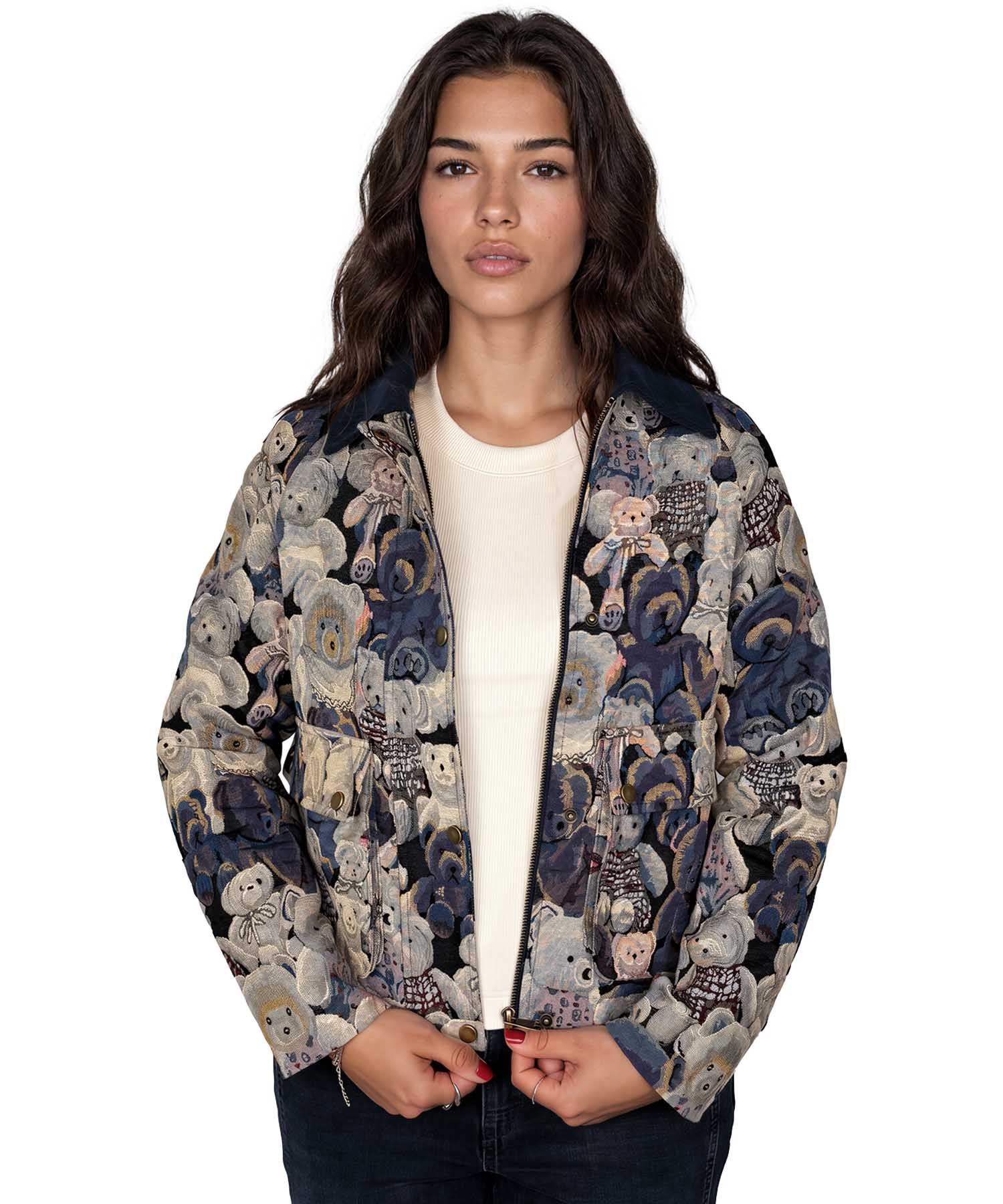 Leo & Ugo Jacquard-Jacke Thaïs mit Bärchen-Motiv | Modehaus Wörmann