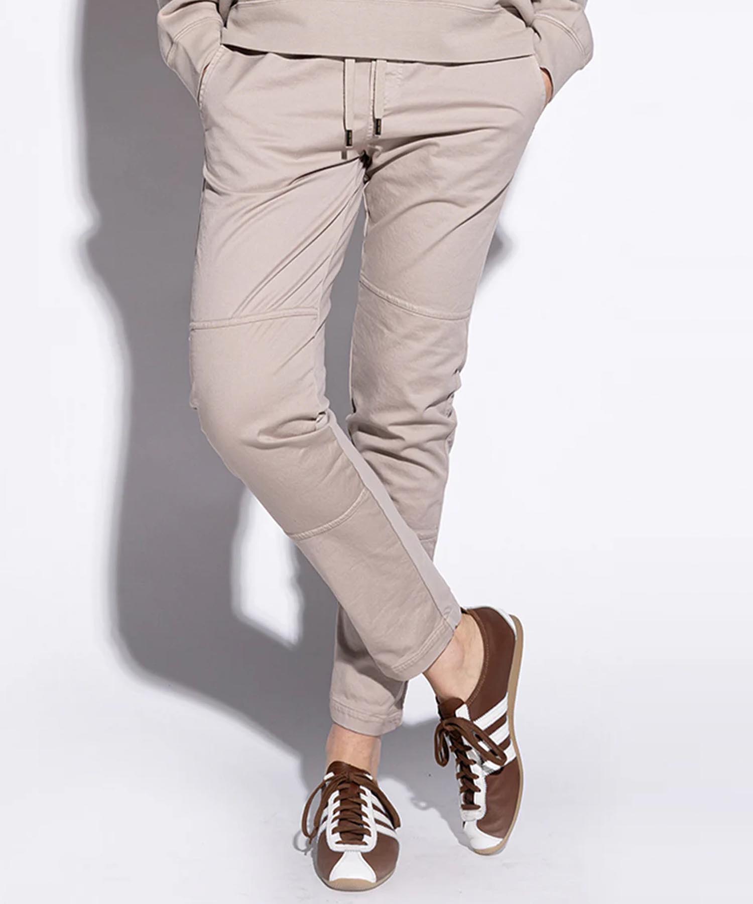 Hose You Two im Materialmix in taupe