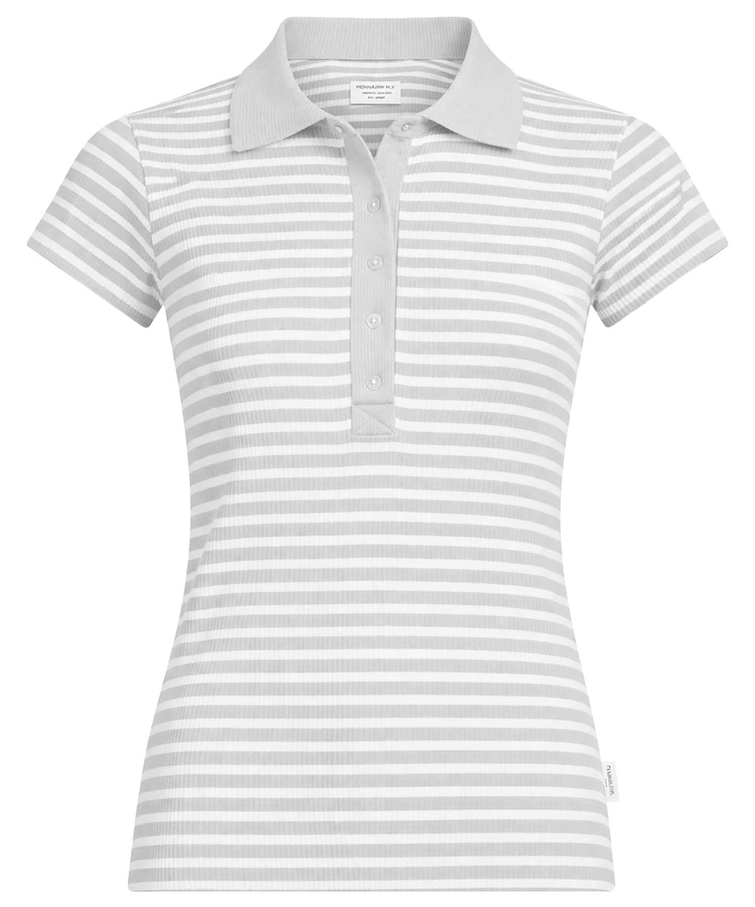 PENN&INK N.Y Polo S26F1820 Weiss - Kalk | Gestreiftes Damen Polo