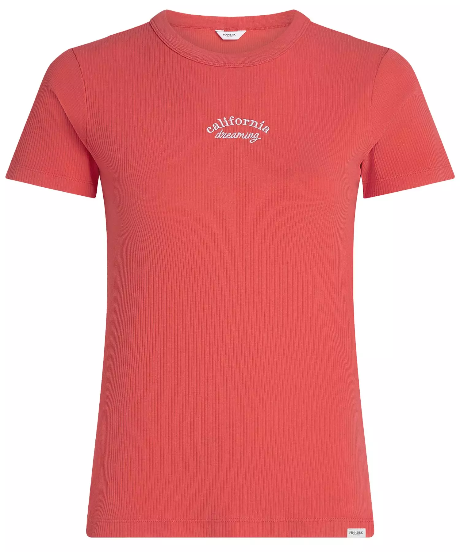 Penn and Ink Shirt aus Rippenstruktur mit kleiner Logo Stickerei