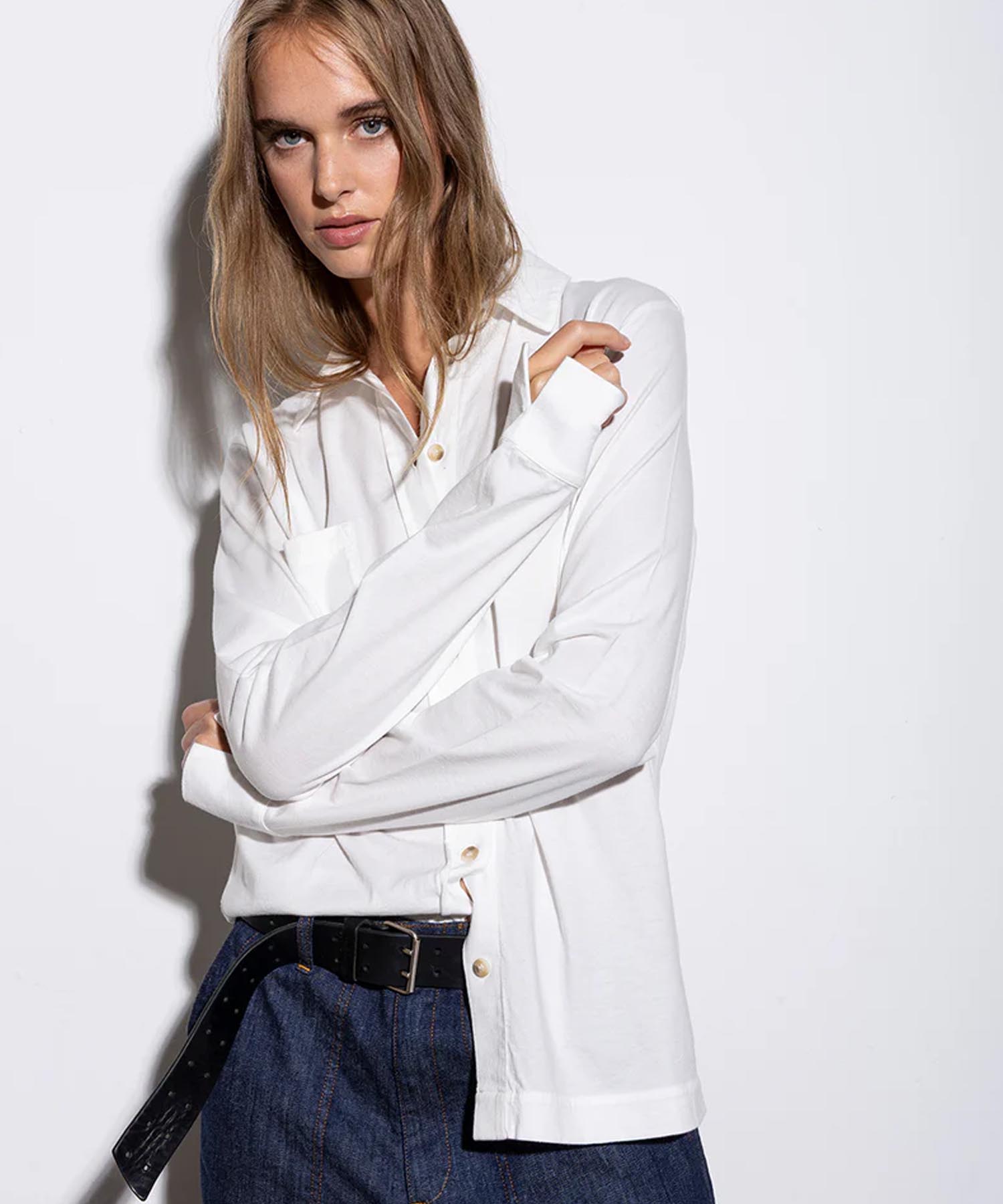 Bluse aus Jersey in offwhite Bluse aus Jersey in offwhite