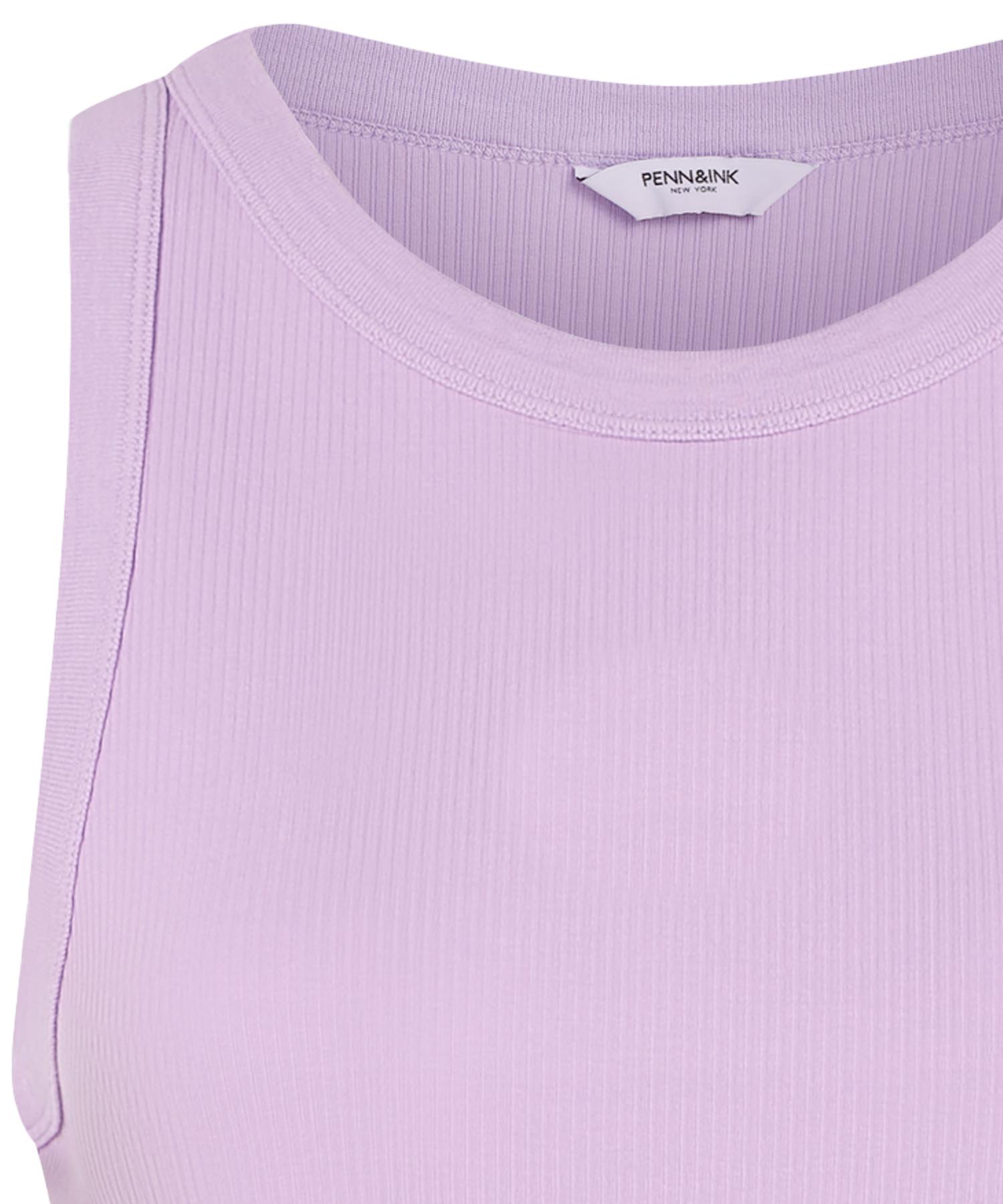 Penn & Ink Top aus Baumwolle in Rippenstruktur