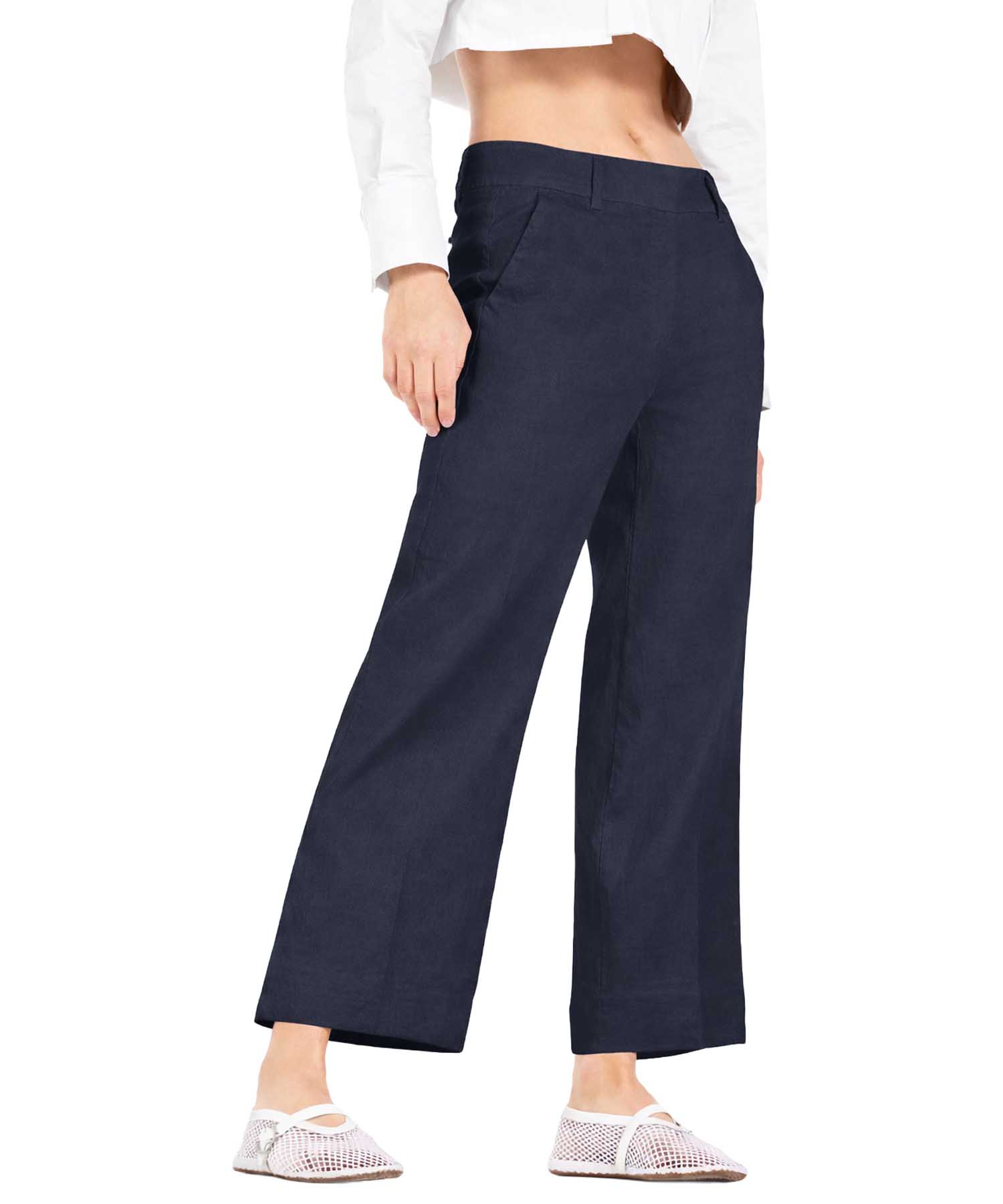 Cambio Hose California für Damen in Dunkelblau, Culotte mit Bügelfalte