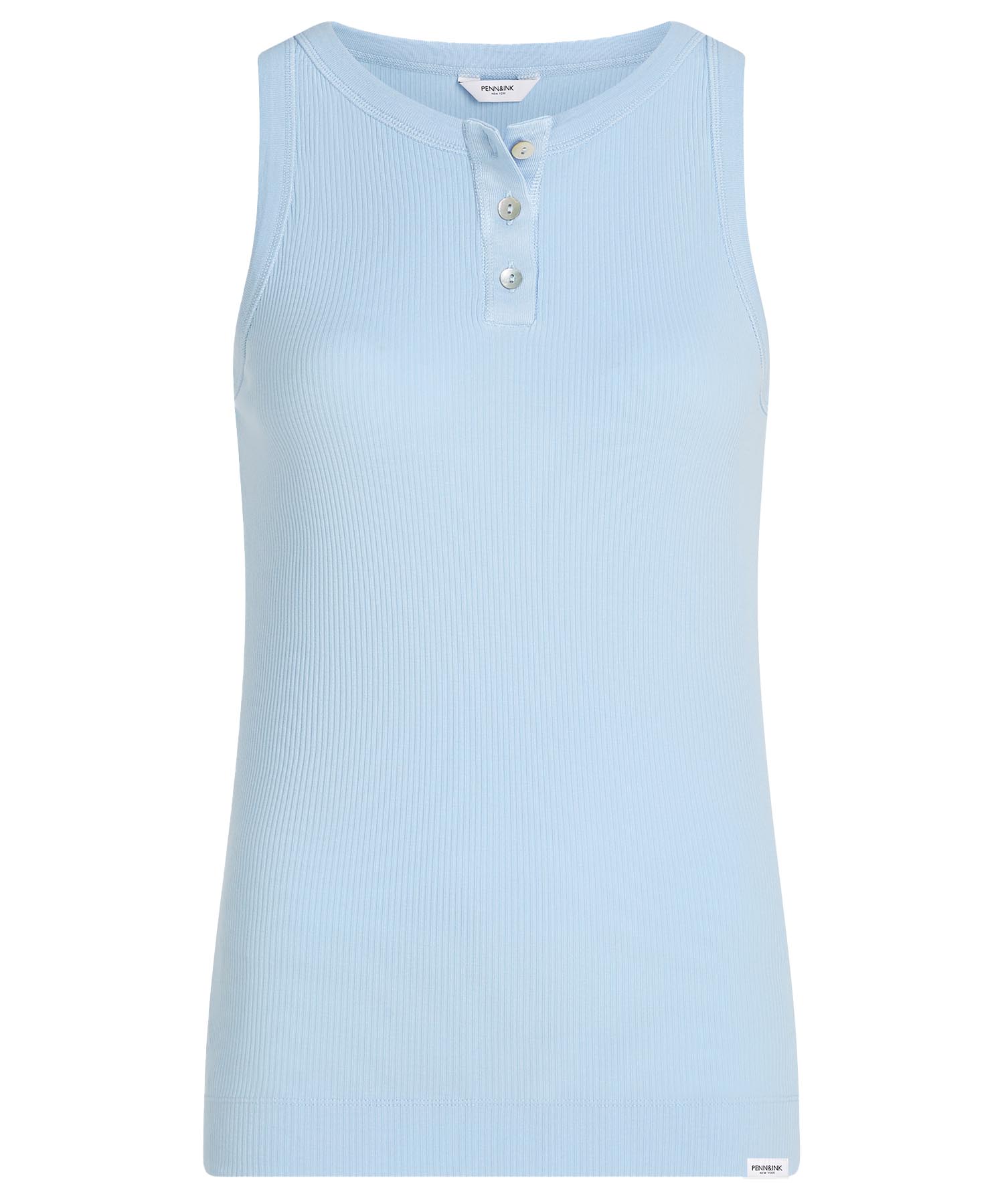 Penn & Ink Top  – Rippjersey Damen Top mit Knopfleiste