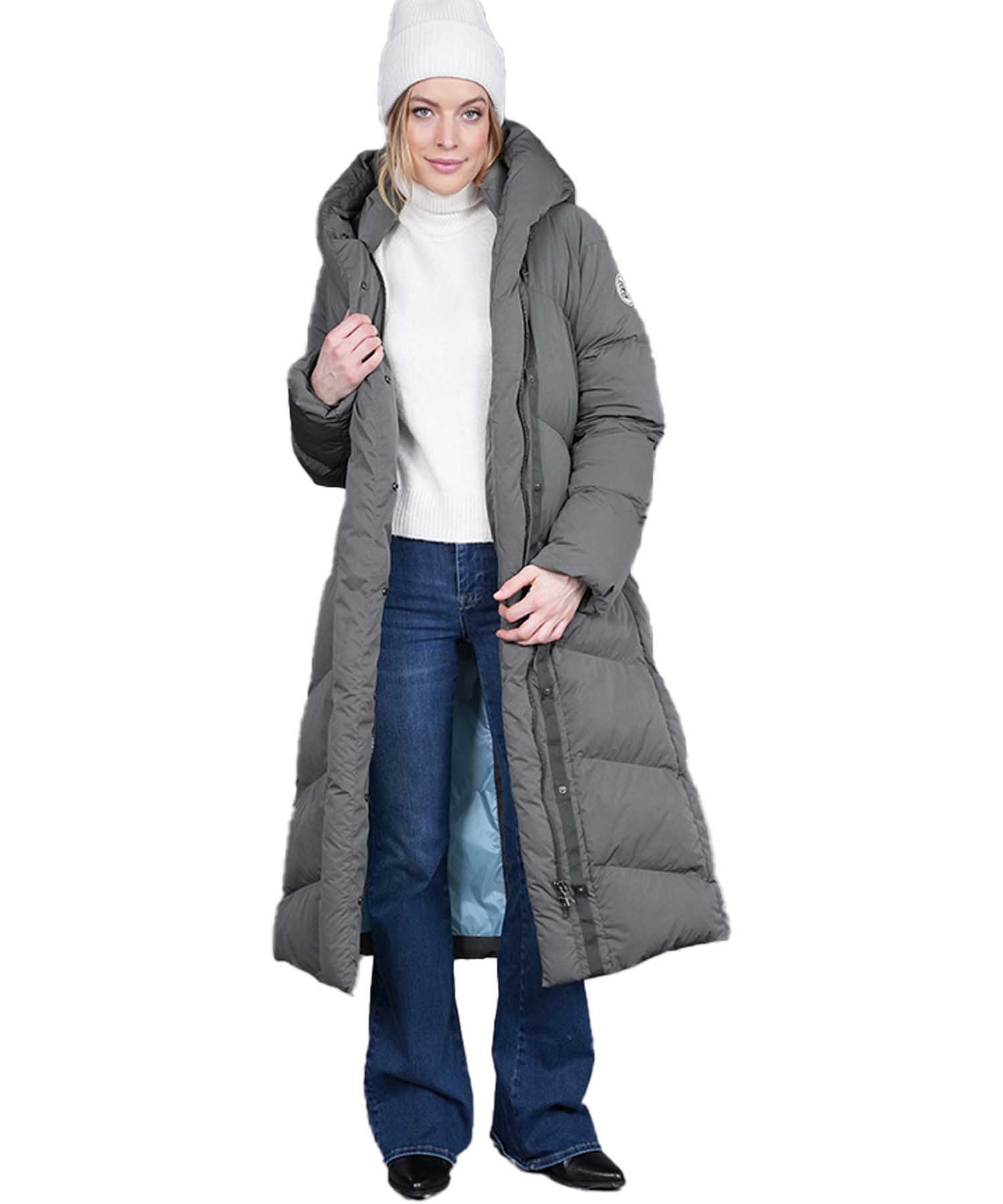 Blonde No. 8 langer Steppmantel in grau