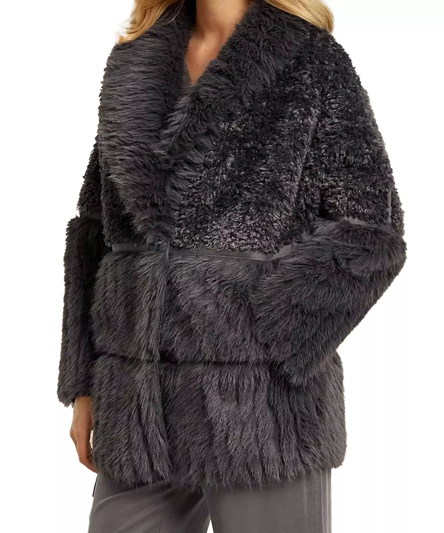 Beaumont kuschelige Jacke aus Webpelz in grafit