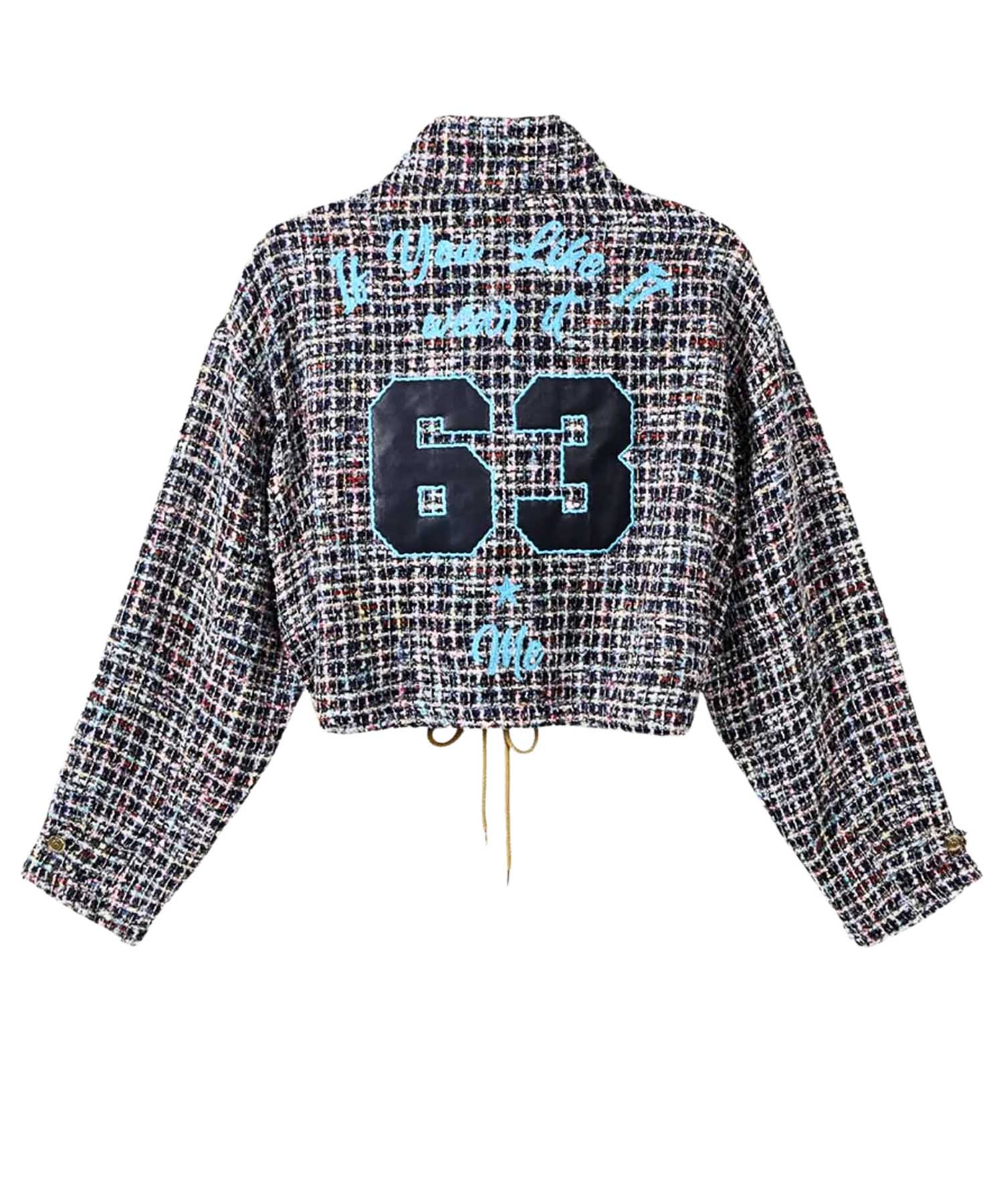 ME369 Ivy Jacke in Midnight Blue – sportiver Statement-Blouson im edlem Tweed-Look