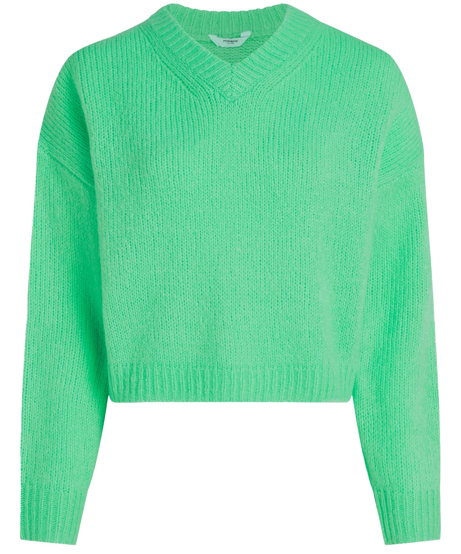 Penn and Ink kurzer Pullover mit V-Ausschnitt