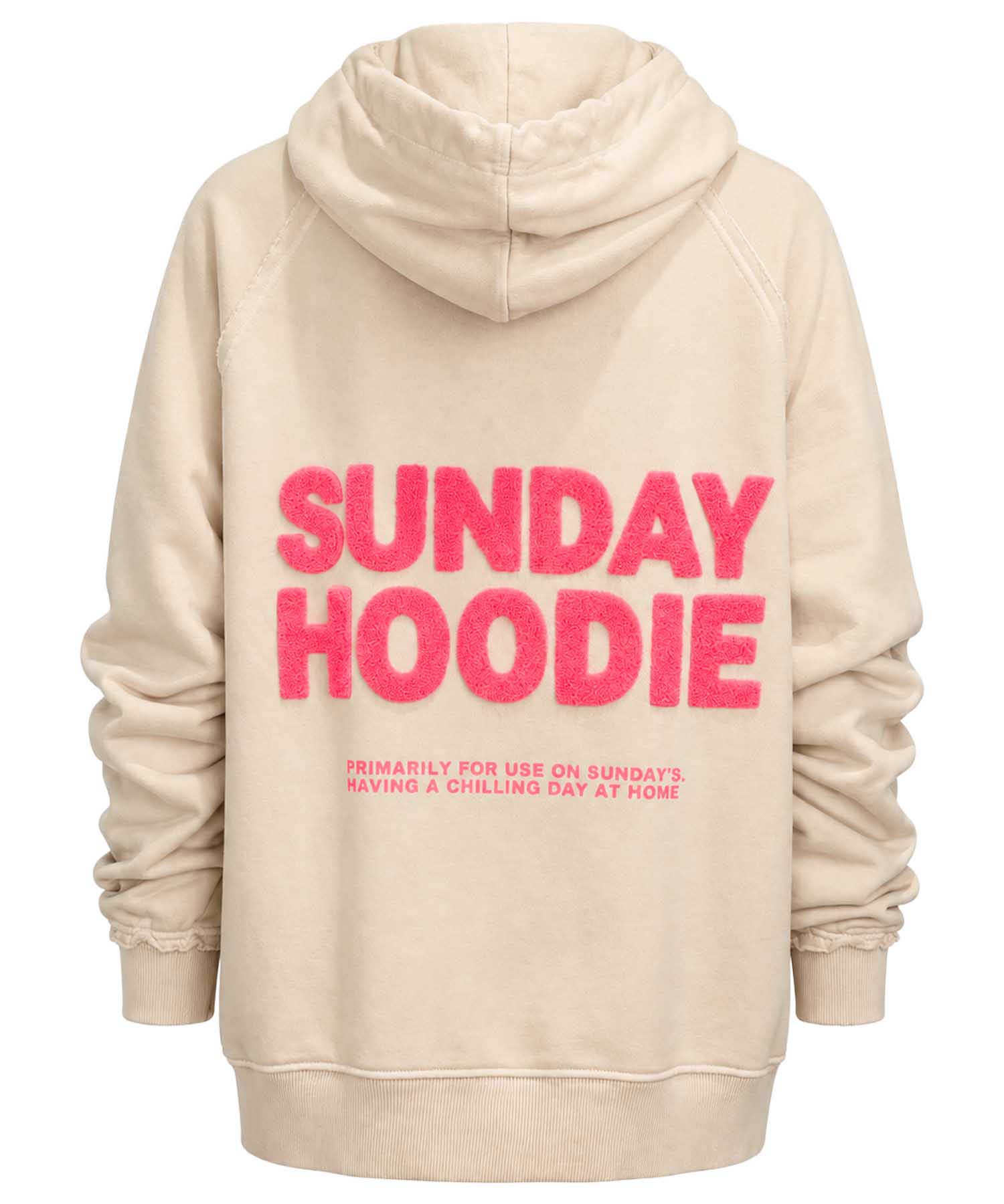 Grace Hoodie Sunday in Creme mit Neonrosa
