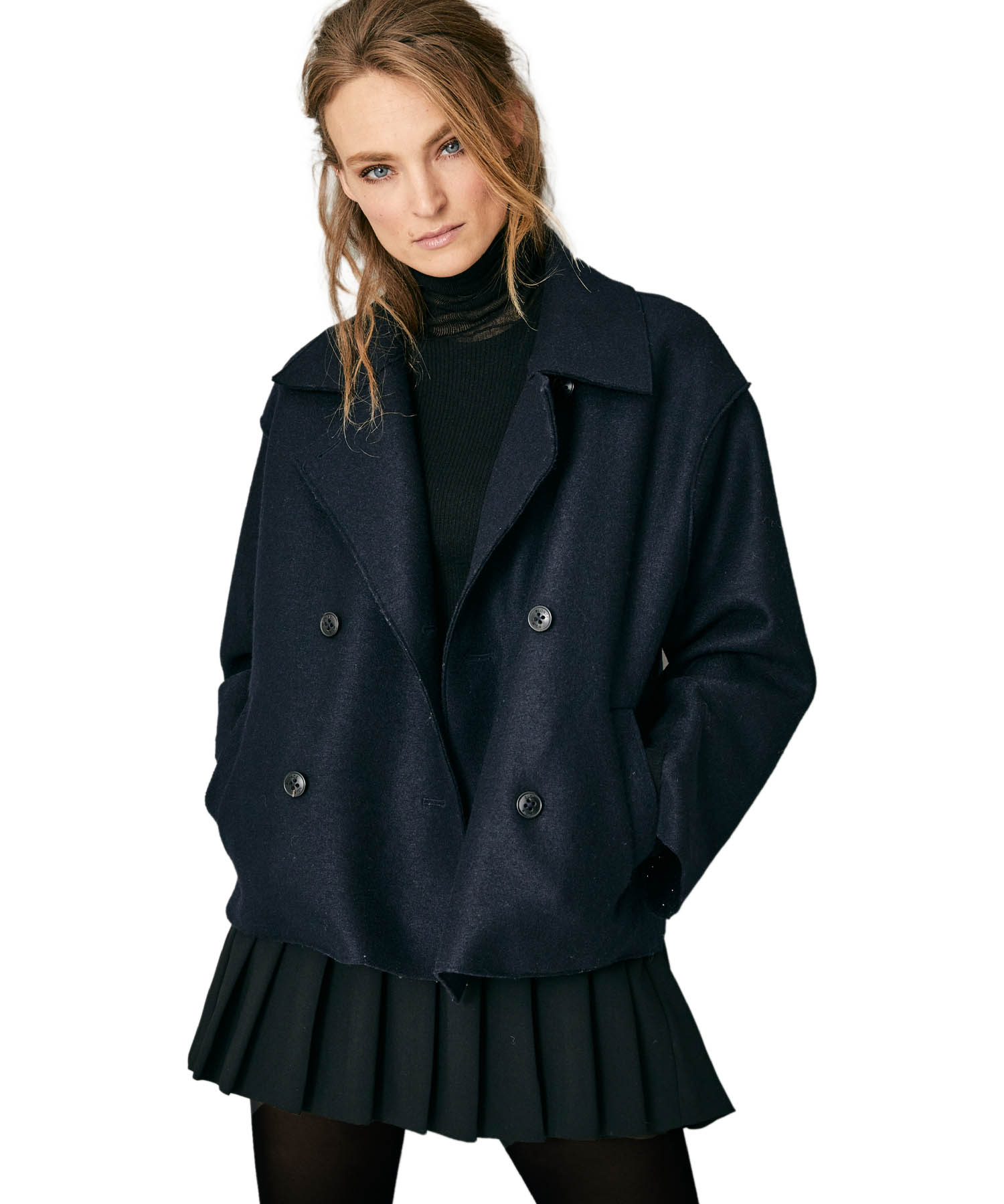 Blonde No. 8 lässig-leichte Jacke in schwarz aus reiner Wolle
