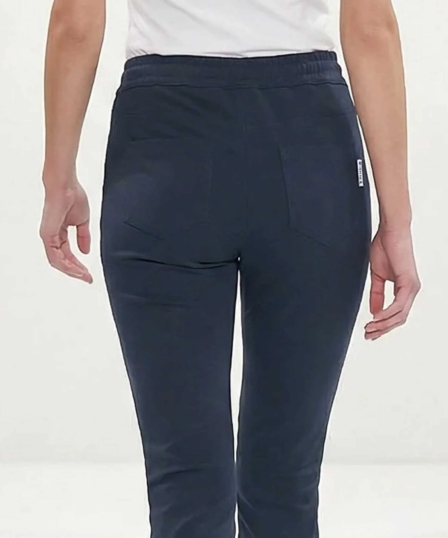 YOU TWO Hose im Materialmix in dunkelblau