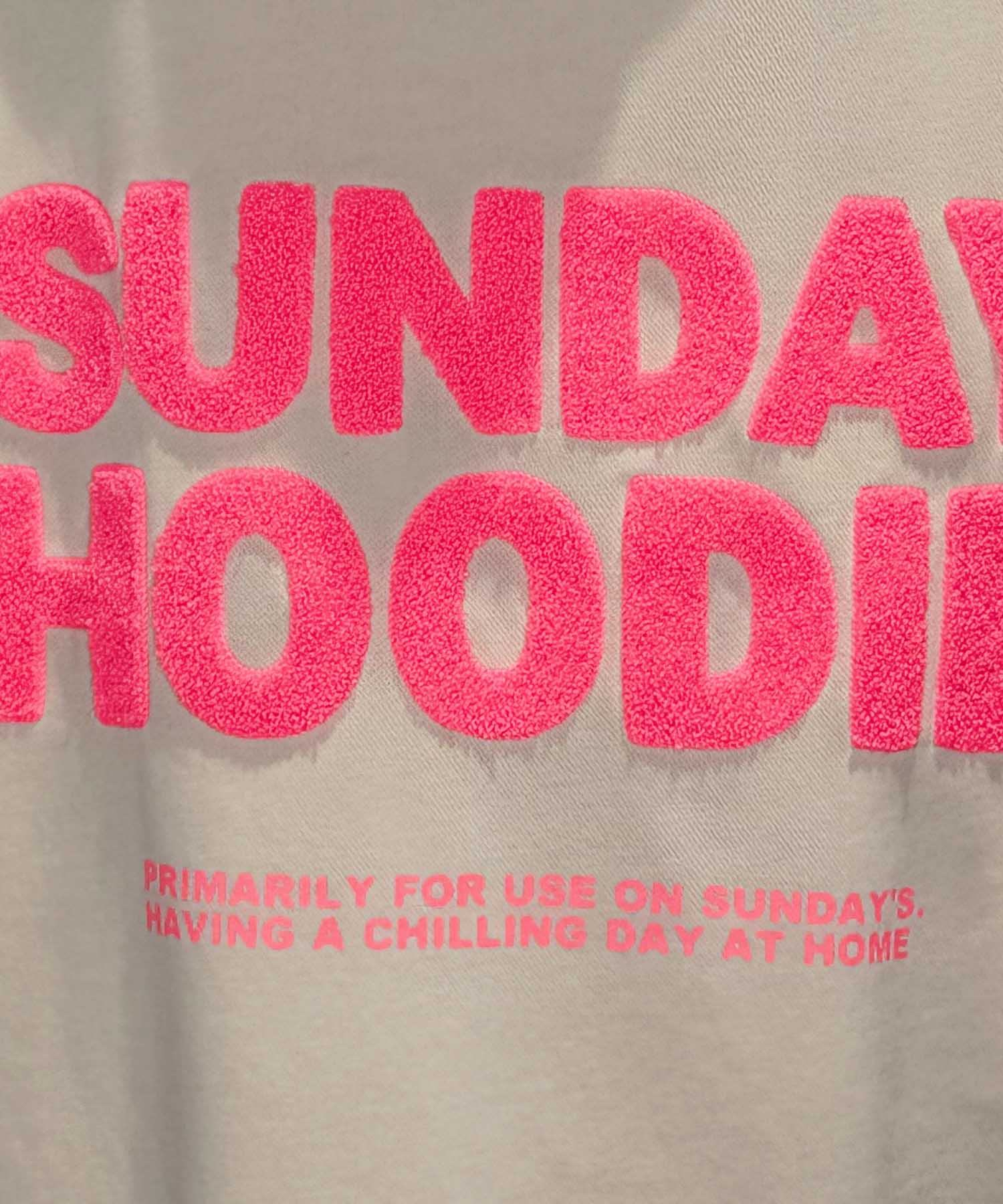Grace Hoodie Sunday in Creme mit Neonrosa