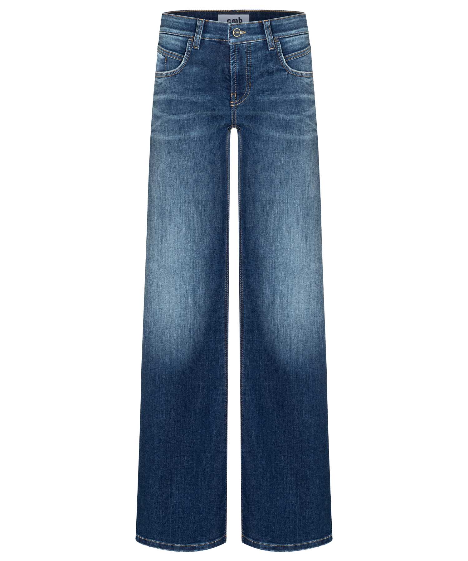 Cambio Jeans Tess |  weite Jeans für stilvolle Looks in mittelblauer Waschung