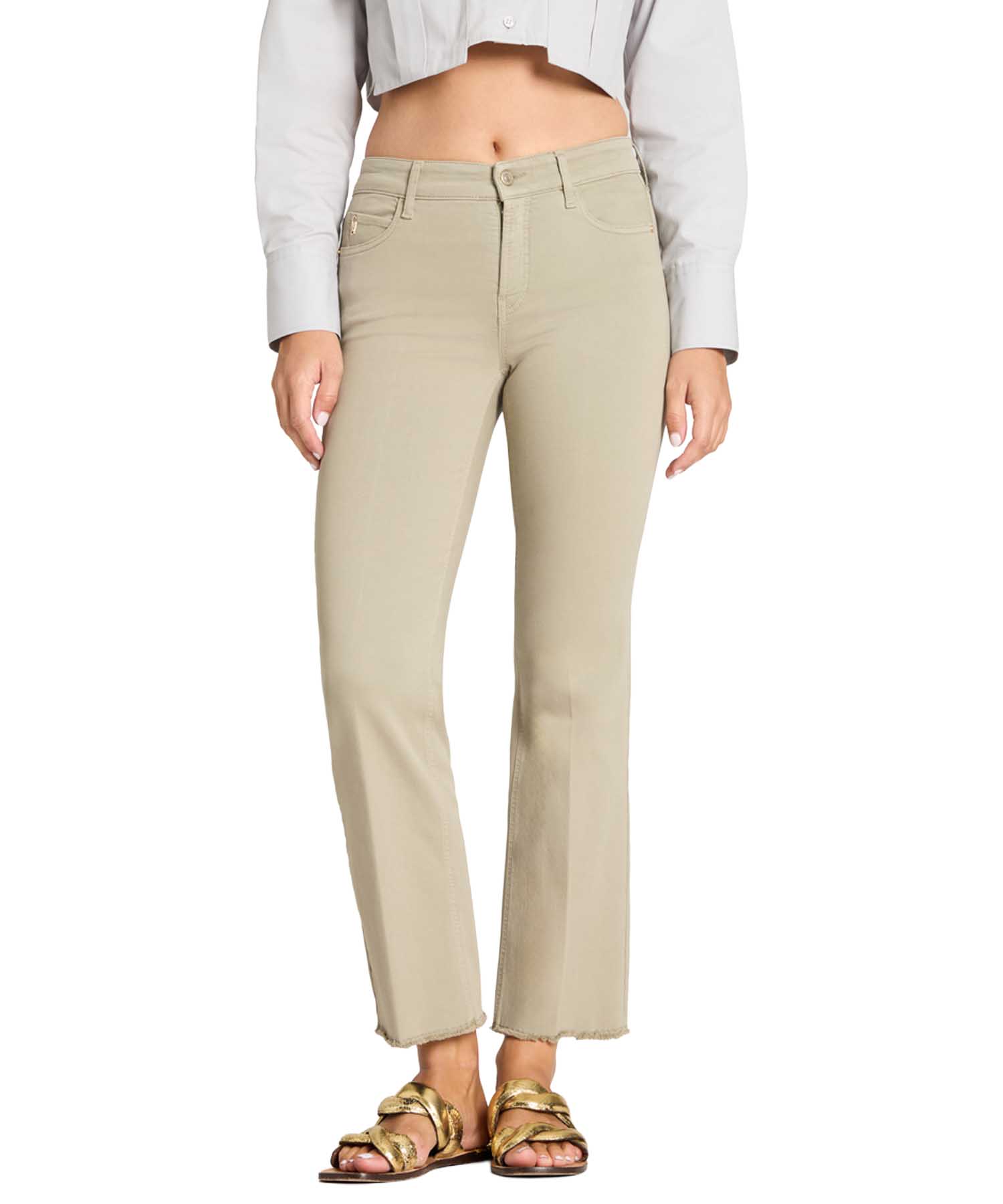 CAMBIO Hose Francesca – Baumwoll-Stretch – Oliv – Länge 28 Inch