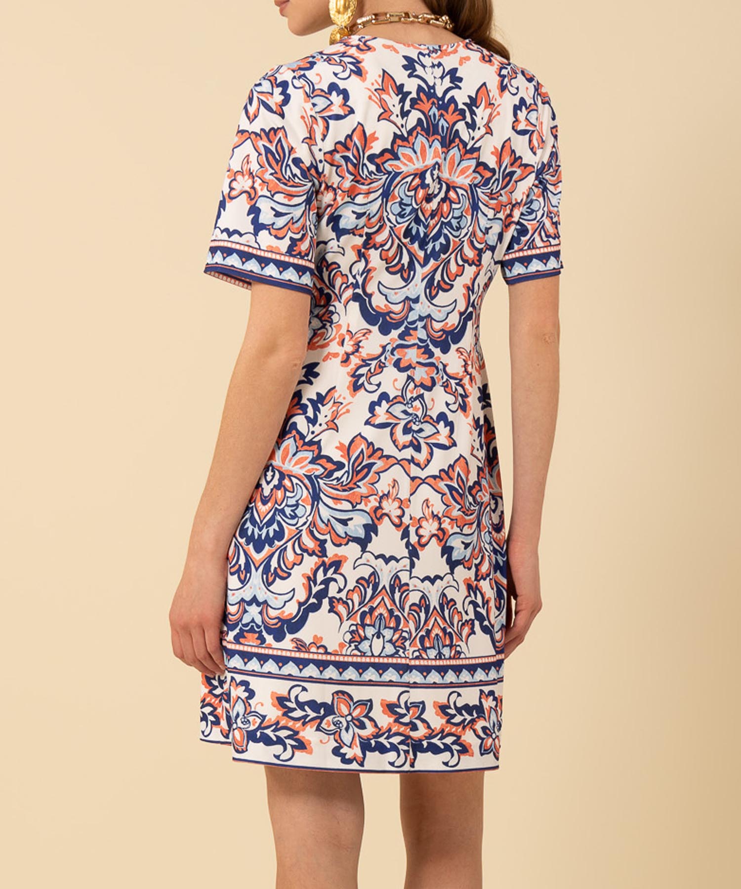 Hale Bob Kleid Bethany mit V-Ausschnitt und grafischem Blumendruck