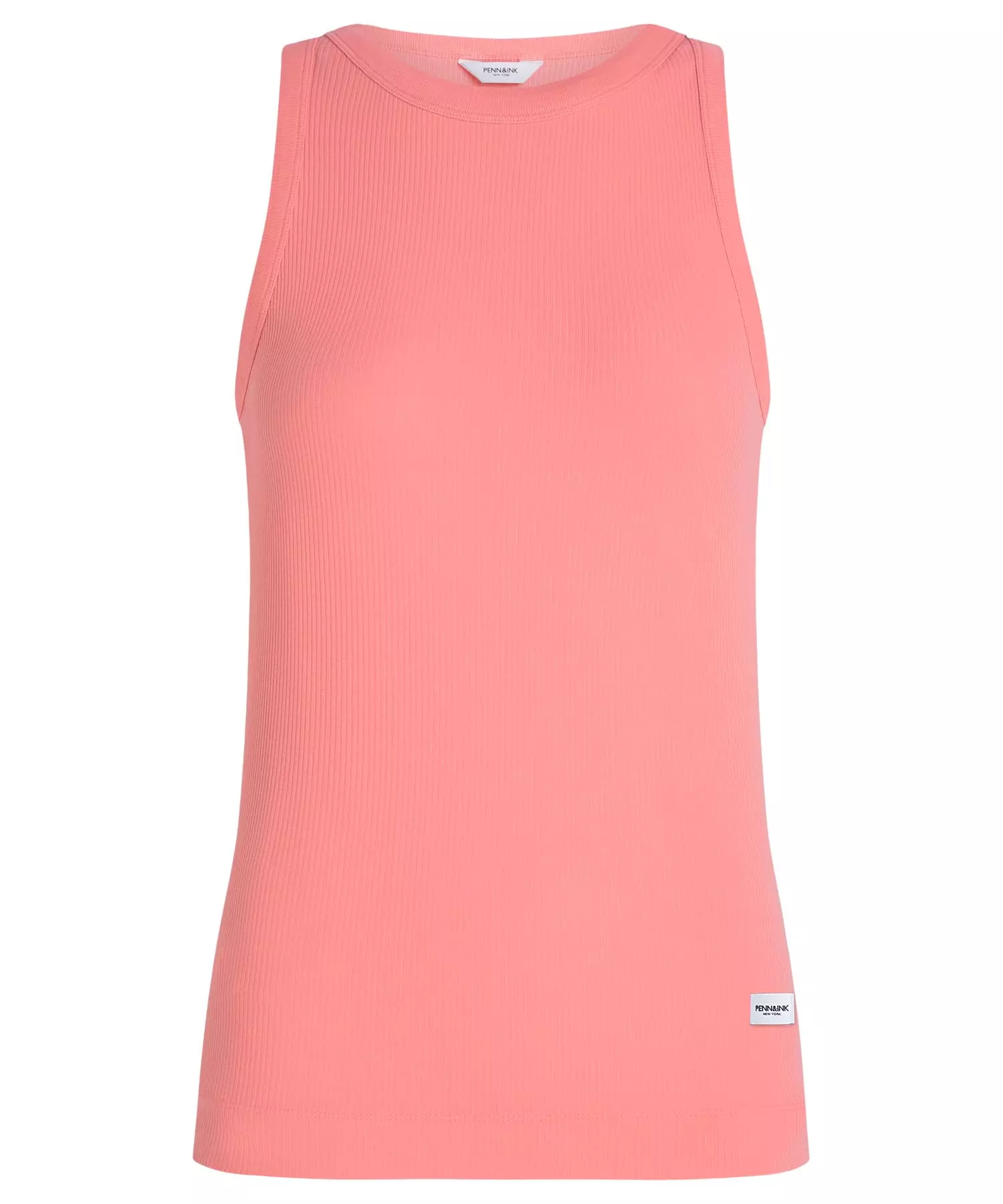 Penn and Ink Top aus Baumwolle in Rippenstruktur in wildrose