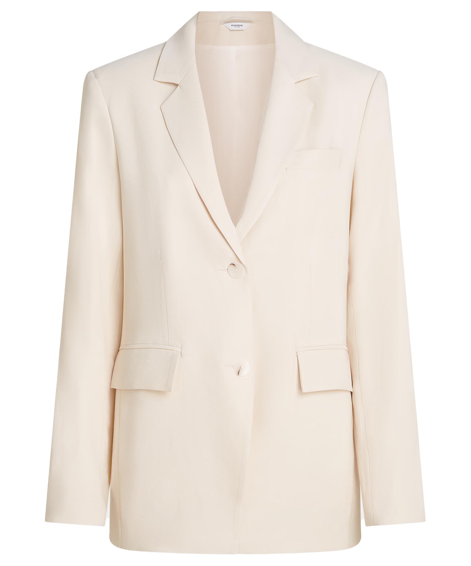 Penn and Ink lässiger Blazer aus Viskose in beige