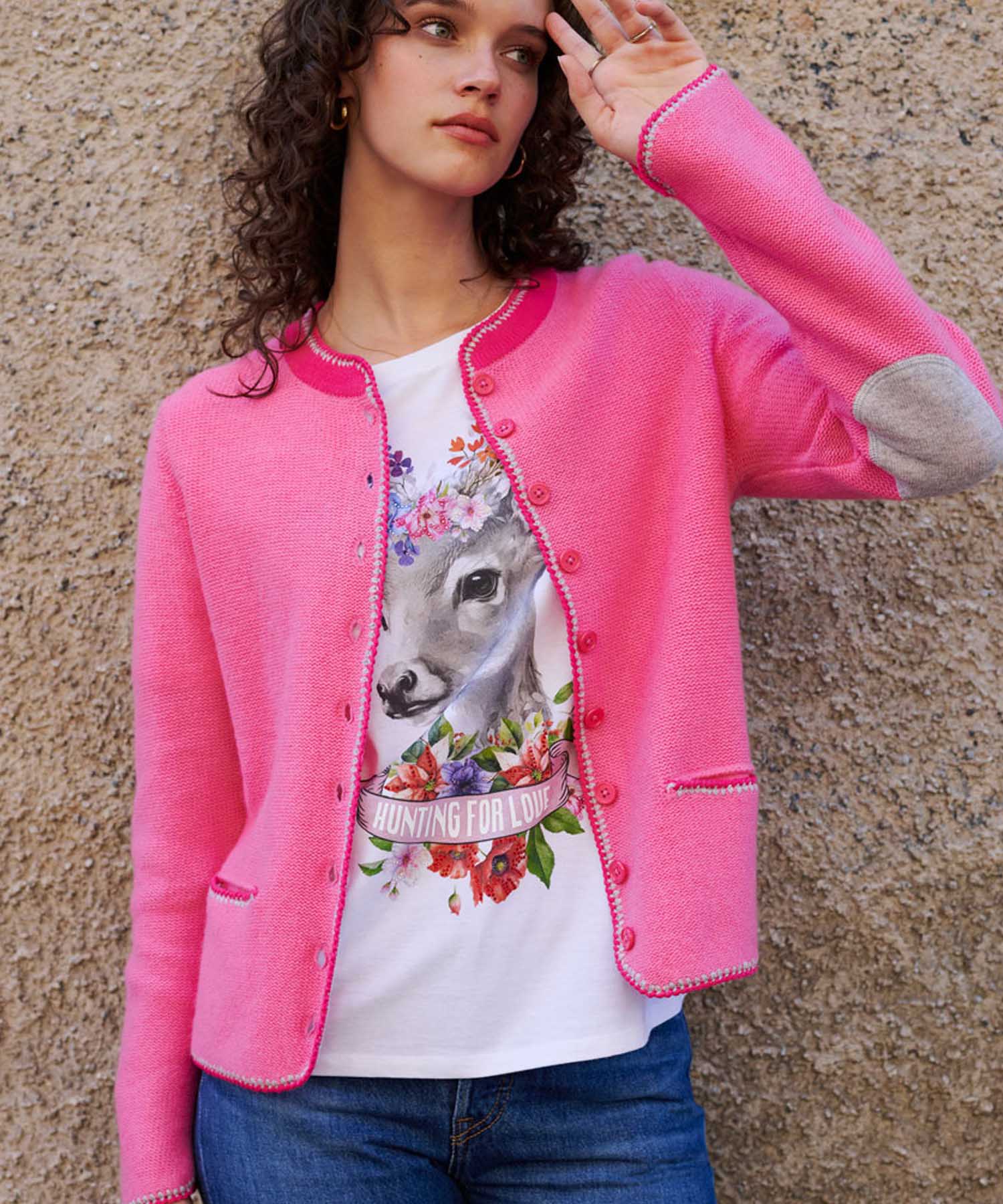 Princess goes Hollywood Cardigan aus Wolle-Cashmere in pink