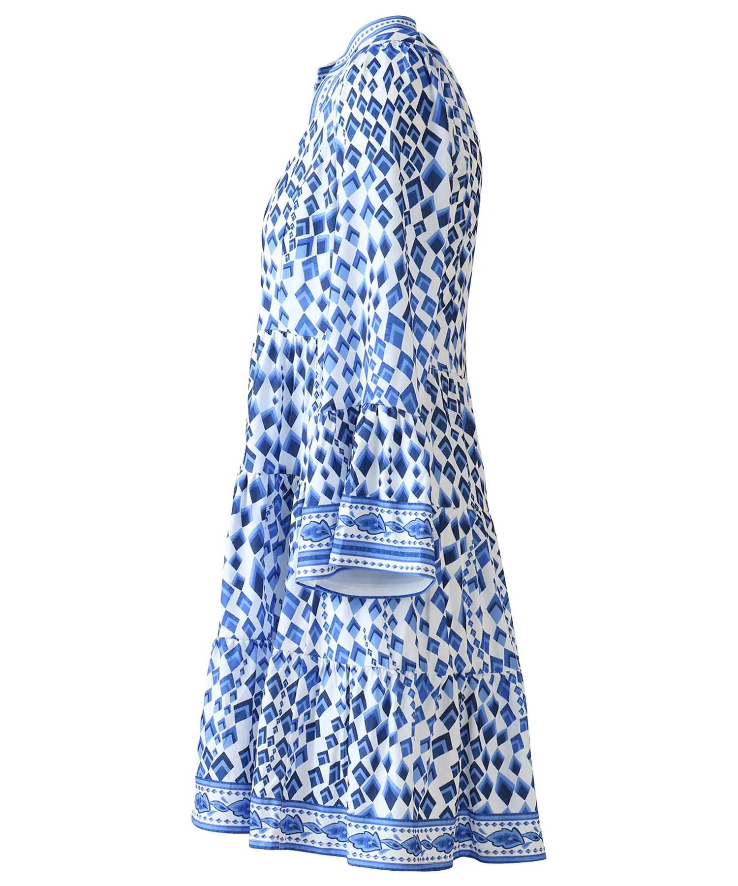 Hale Bob - Kleid Annika  | Grafischer Druck Blau | Stufenrock