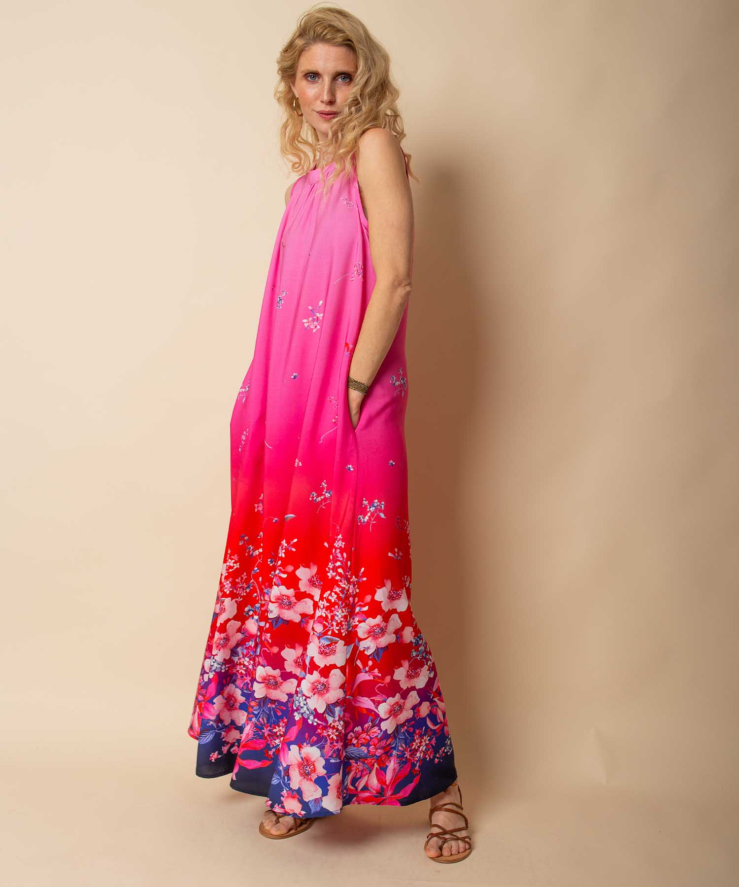 Emily van den Bergh Langes Viskosekleid mit Multi Flower Print | Modehaus Wörmann