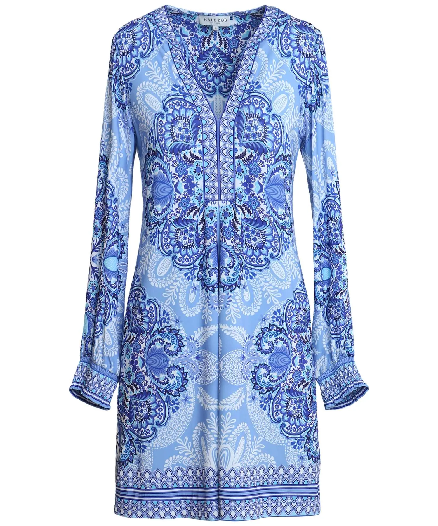 Kleid AARYA – Hale Bob | Grafischer Druck in Blautönen