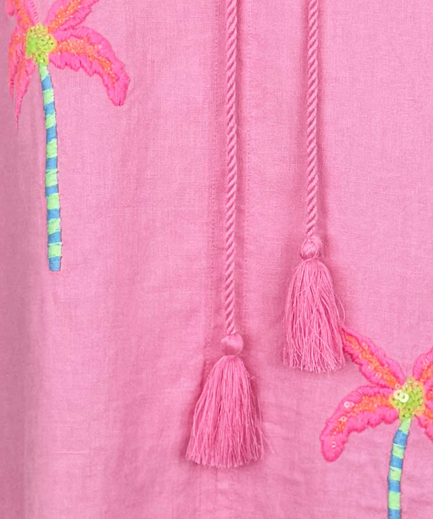 Grace Leinenkleid mit Pailletten in Rosa – sommerliches Damenkleid