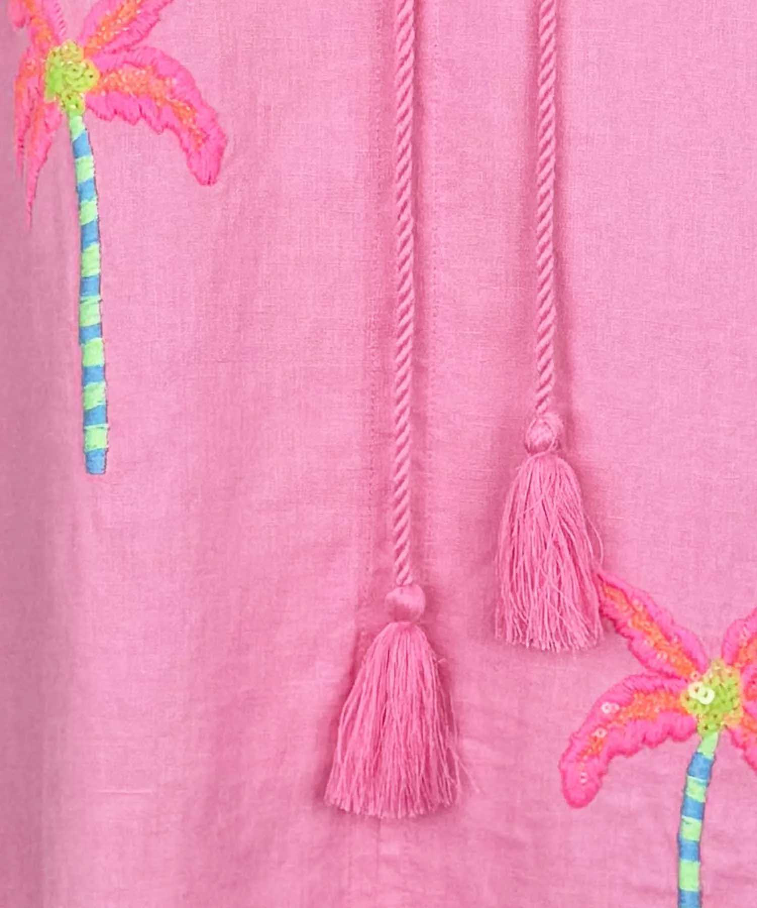 Grace Leinenkleid mit Pailletten in Rosa – sommerliches Damenkleid