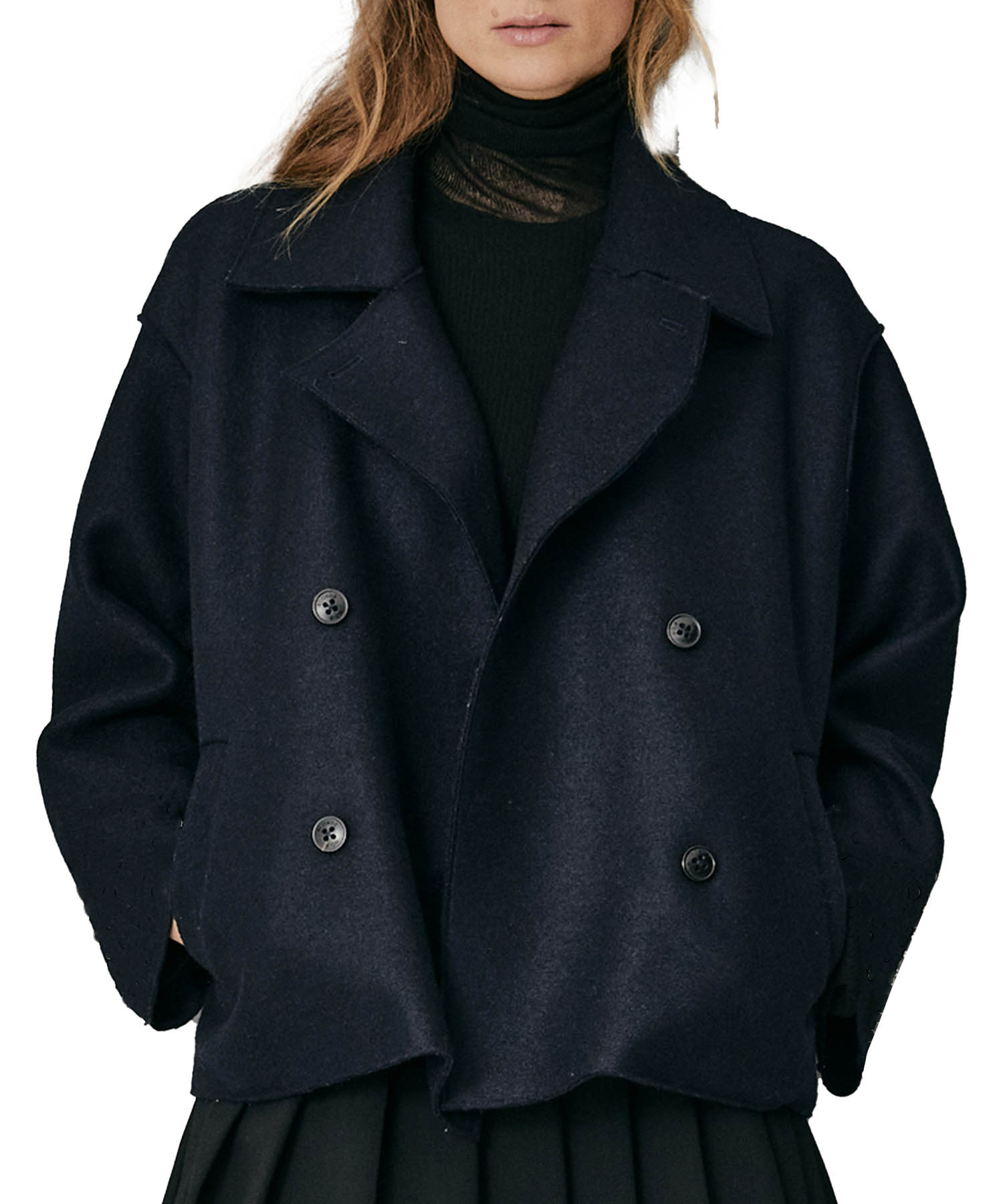 Blonde No. 8 lässig-leichte Jacke in schwarz aus reiner Wolle
