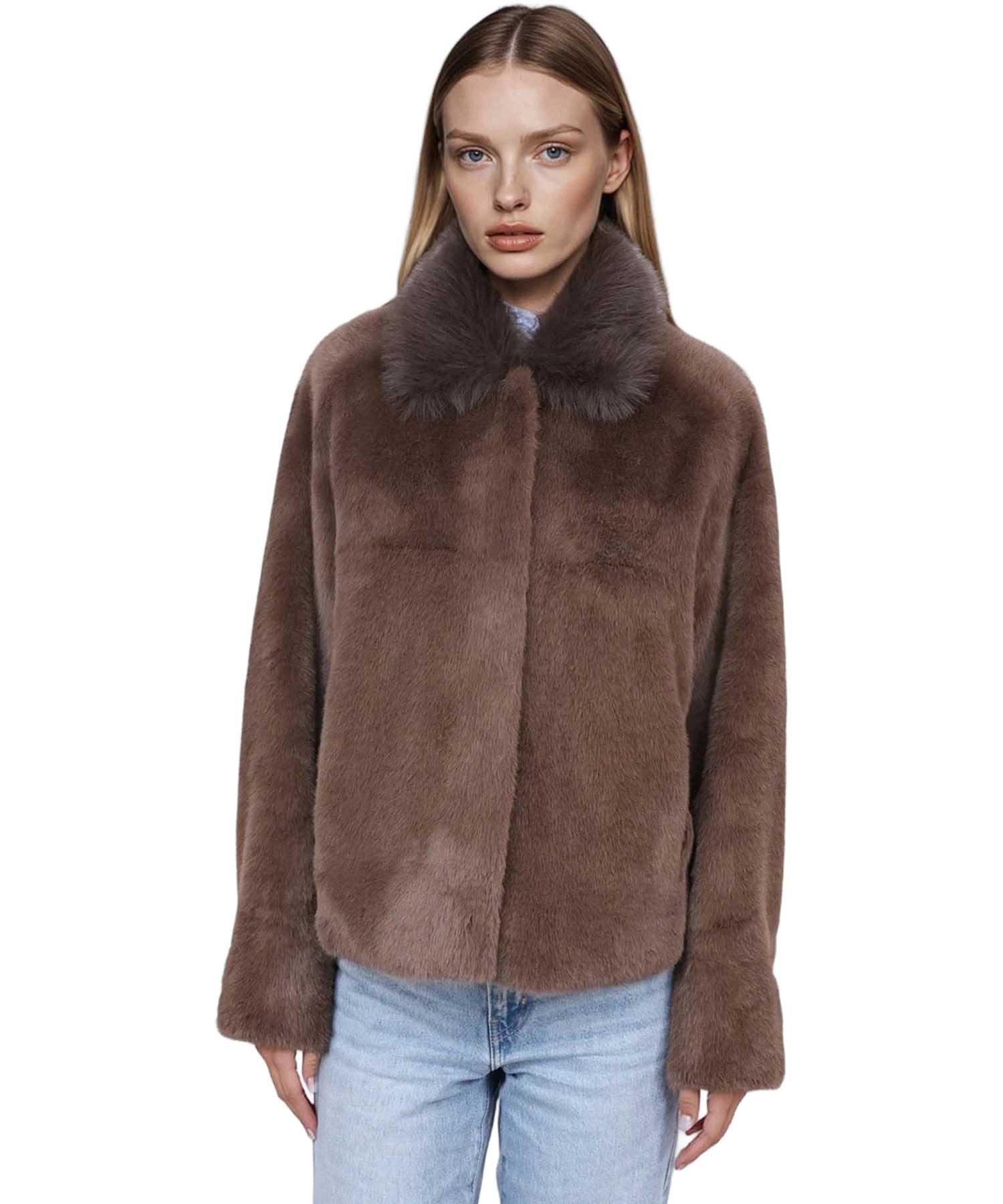 Blonde No. 8 Wendejacke TARA aus Webpelz in Braun | Modehaus Wörmann