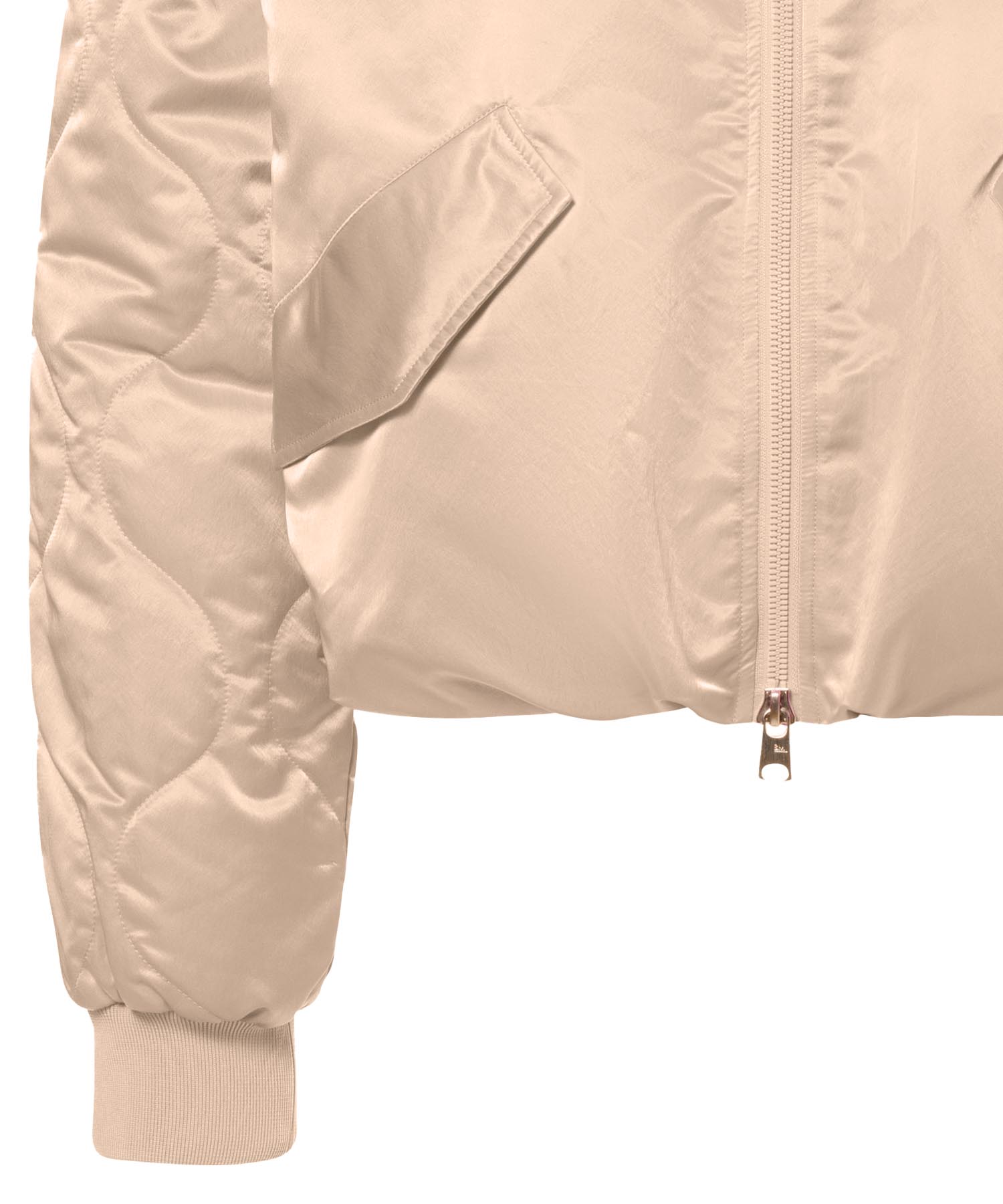 Beaumont wattierte Bomberjacke aus Satin in beige