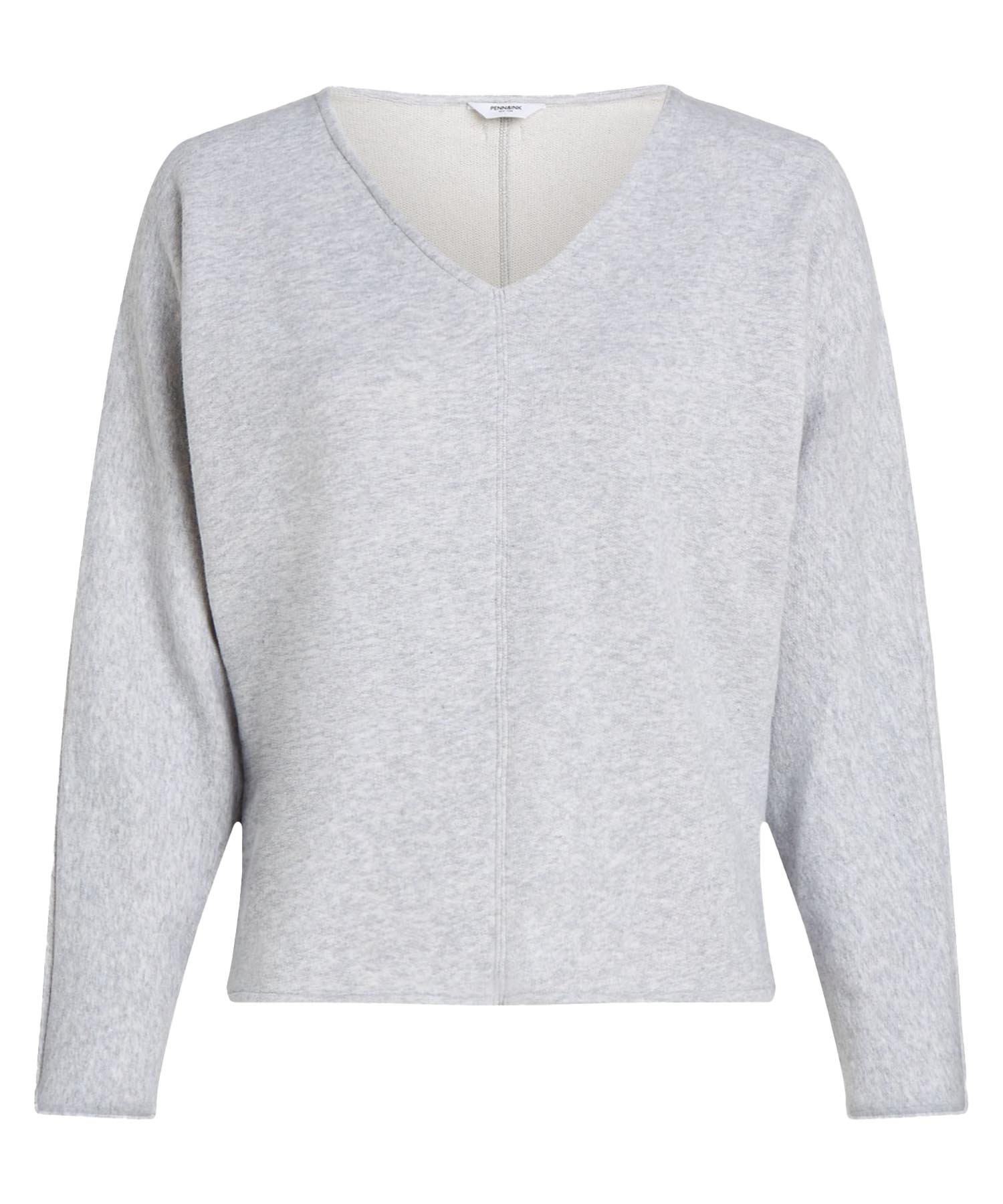 Penn & Ink modischer und kurzer Pullover mit V-Ausschnitt aus Baumwolle